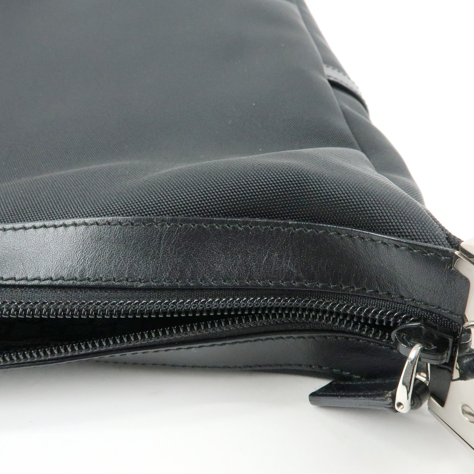 GUCCI Nylon Leather Shoulder Bag Crossbody Bag Black 34037