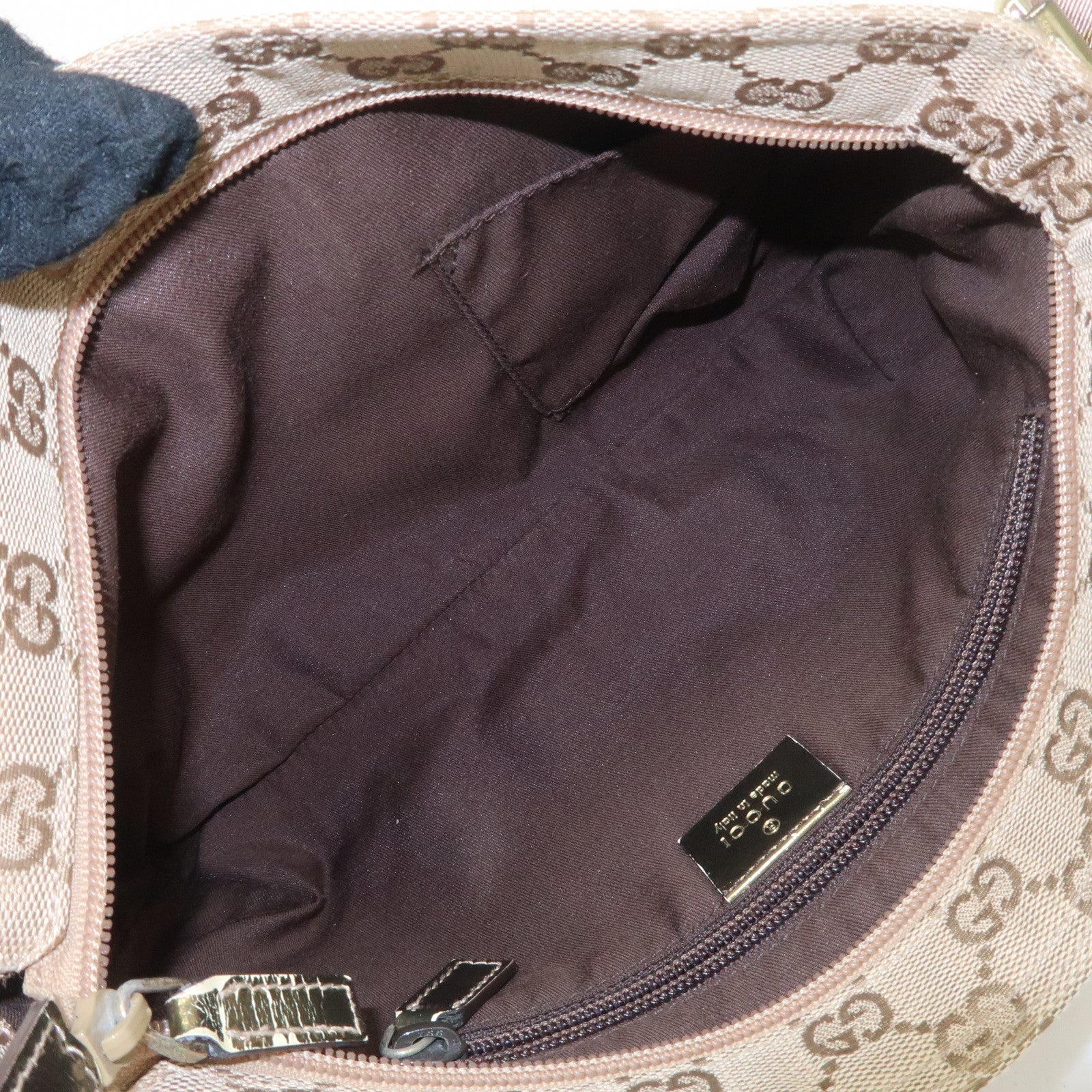 GUCCI Sherry GG Canvas Leather Shoulder Bag Pink Beige 189749 Used