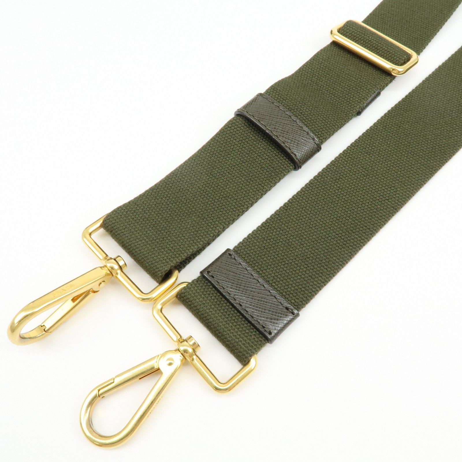 PRADA Triangle Log Canapa Mini 2Way Hand Shoulder Bag Khaki B2439G