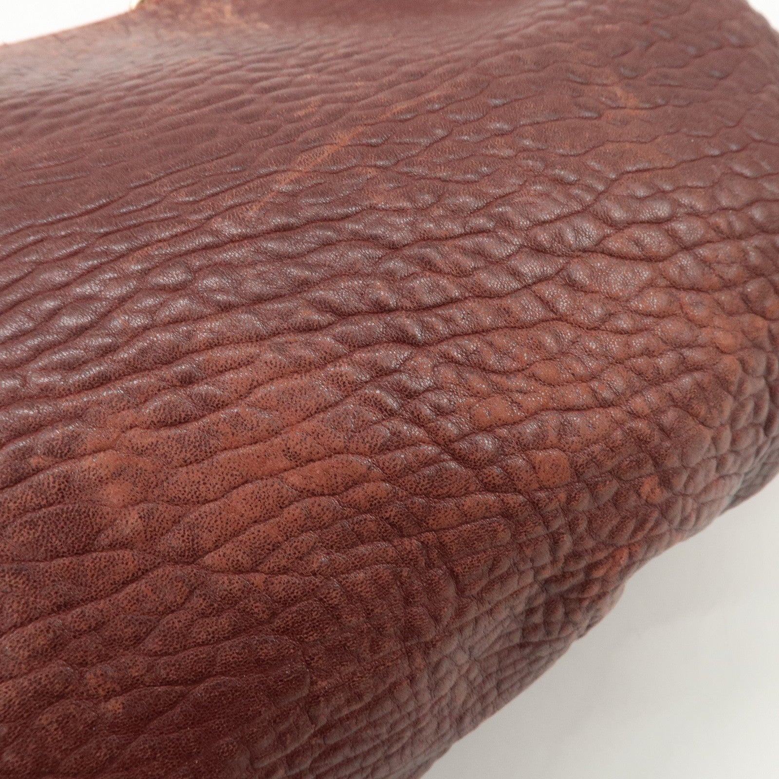 FENDI Mia Logo Leather Chain Tote Bag Shoulder Bag Bordeaux 8BR616