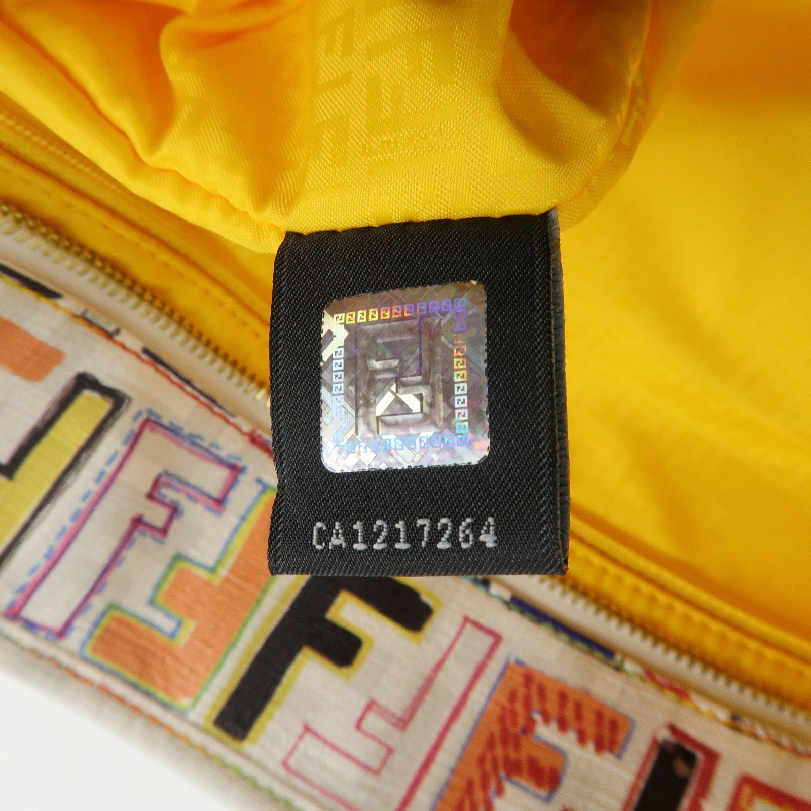 FENDI Zucca Logo Print PVC Tote Bag Multicolor White 8BH185 Used