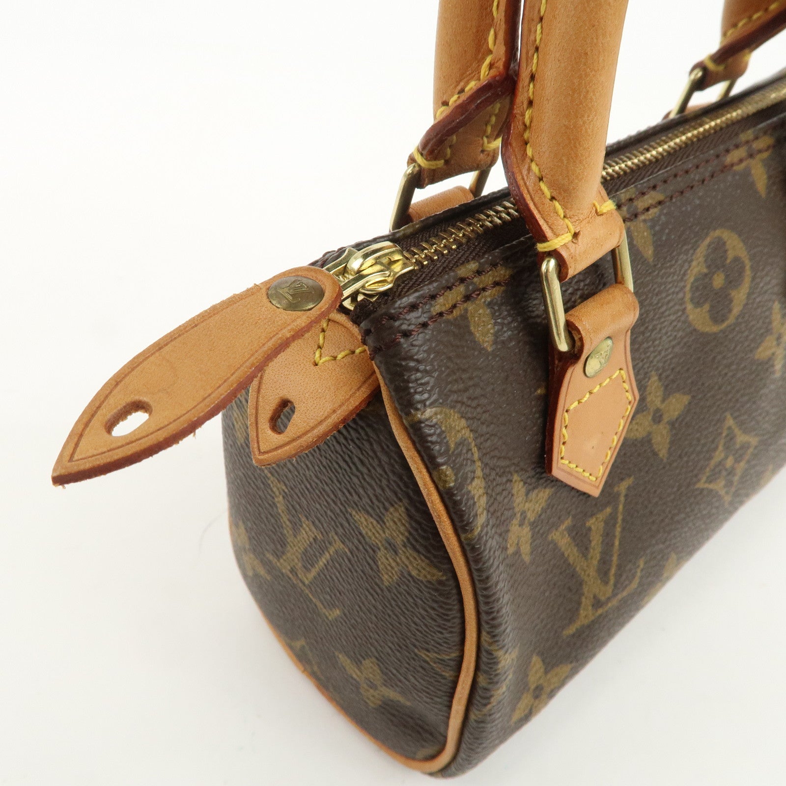 Louis Vuitton Monogram Mini Speedy Hand Bag & Strap Brown M41534