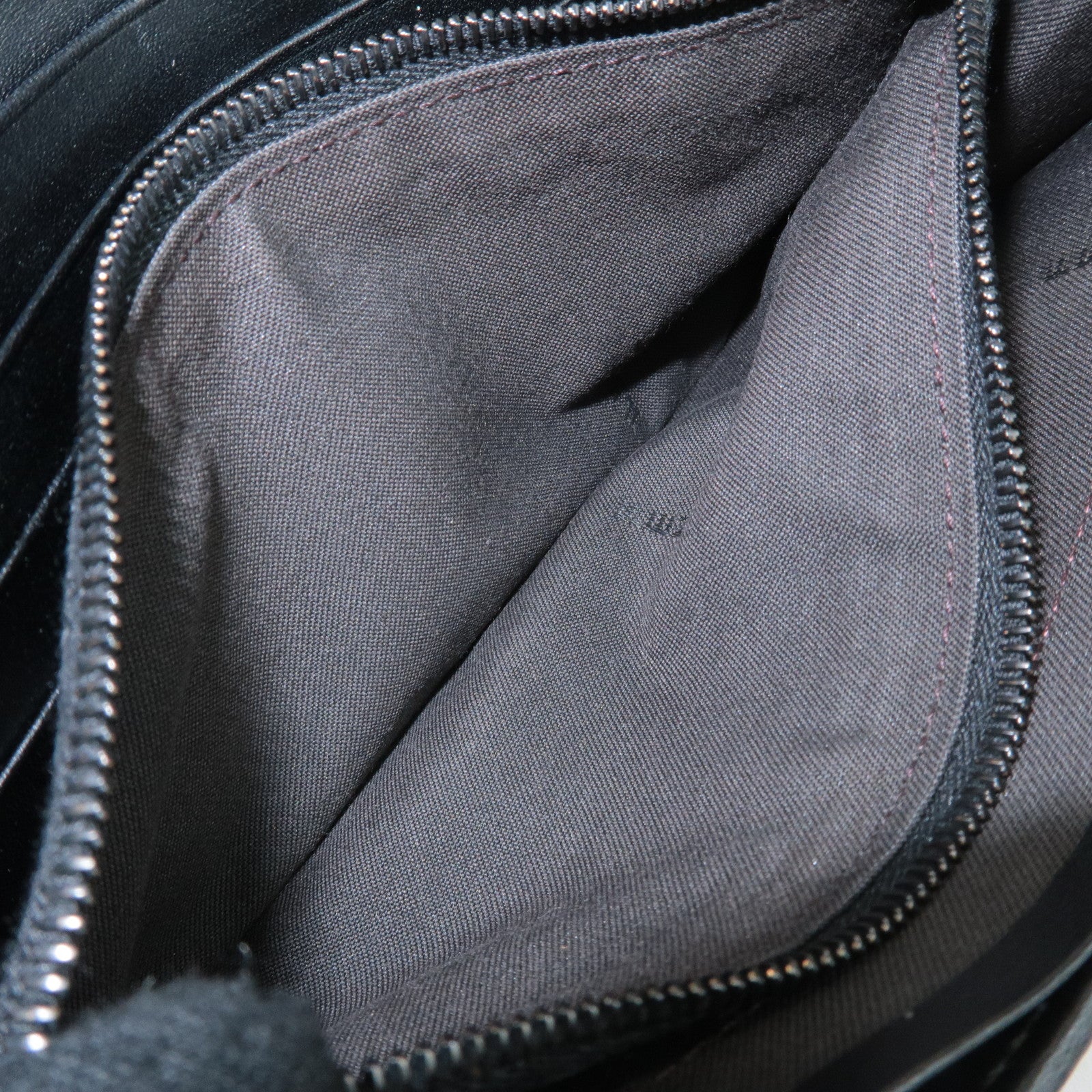 FENDI Zucchino Leather Canvas Bi-fold Long Wallet Black M0021 Used