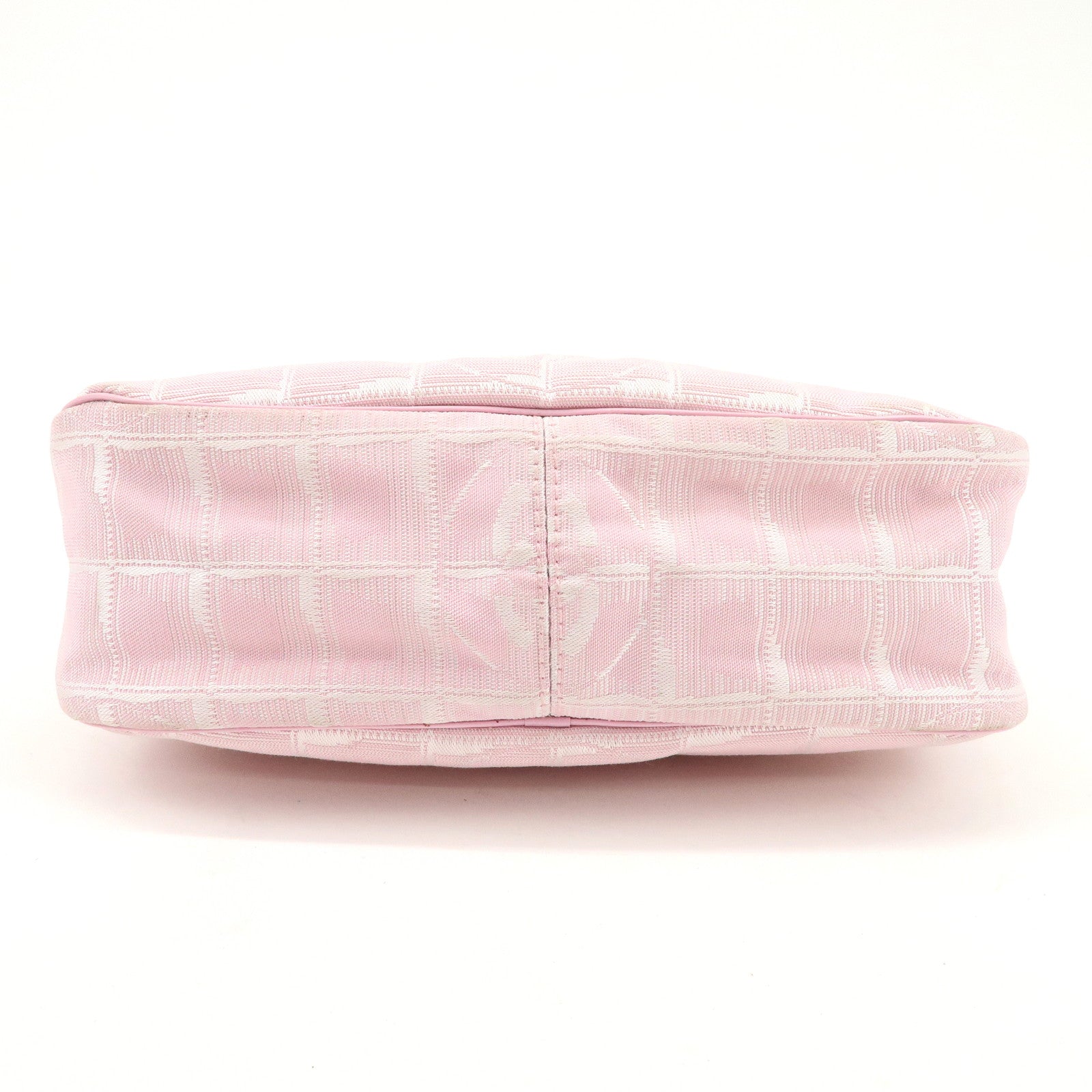 CHANEL New Travel Line Nylon Leather Shoulder Bag Hand Bag Pink Used