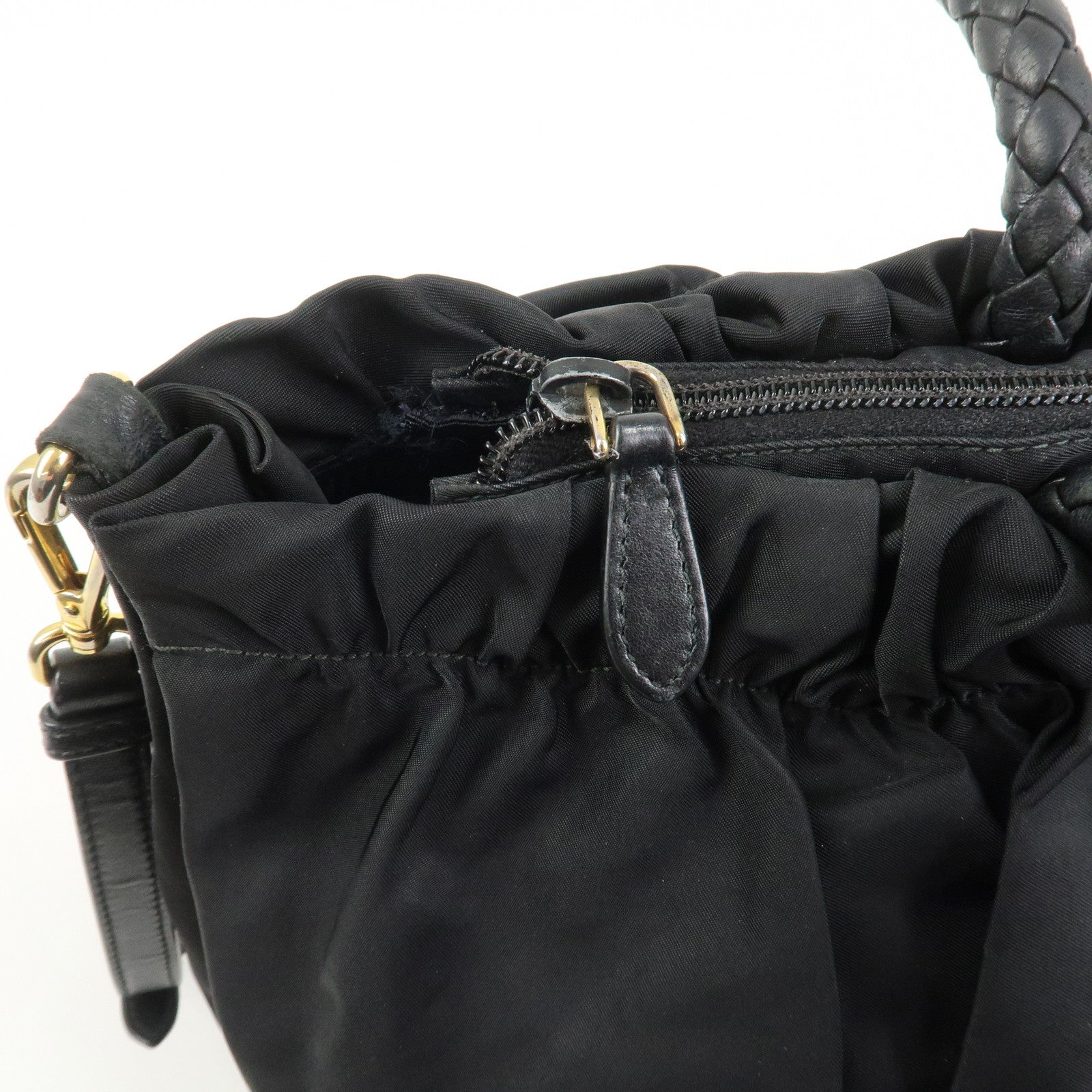 PRADA Tessuto Nylon Leather 2Way Bag Tote Bag Shoulder Bag BN1845