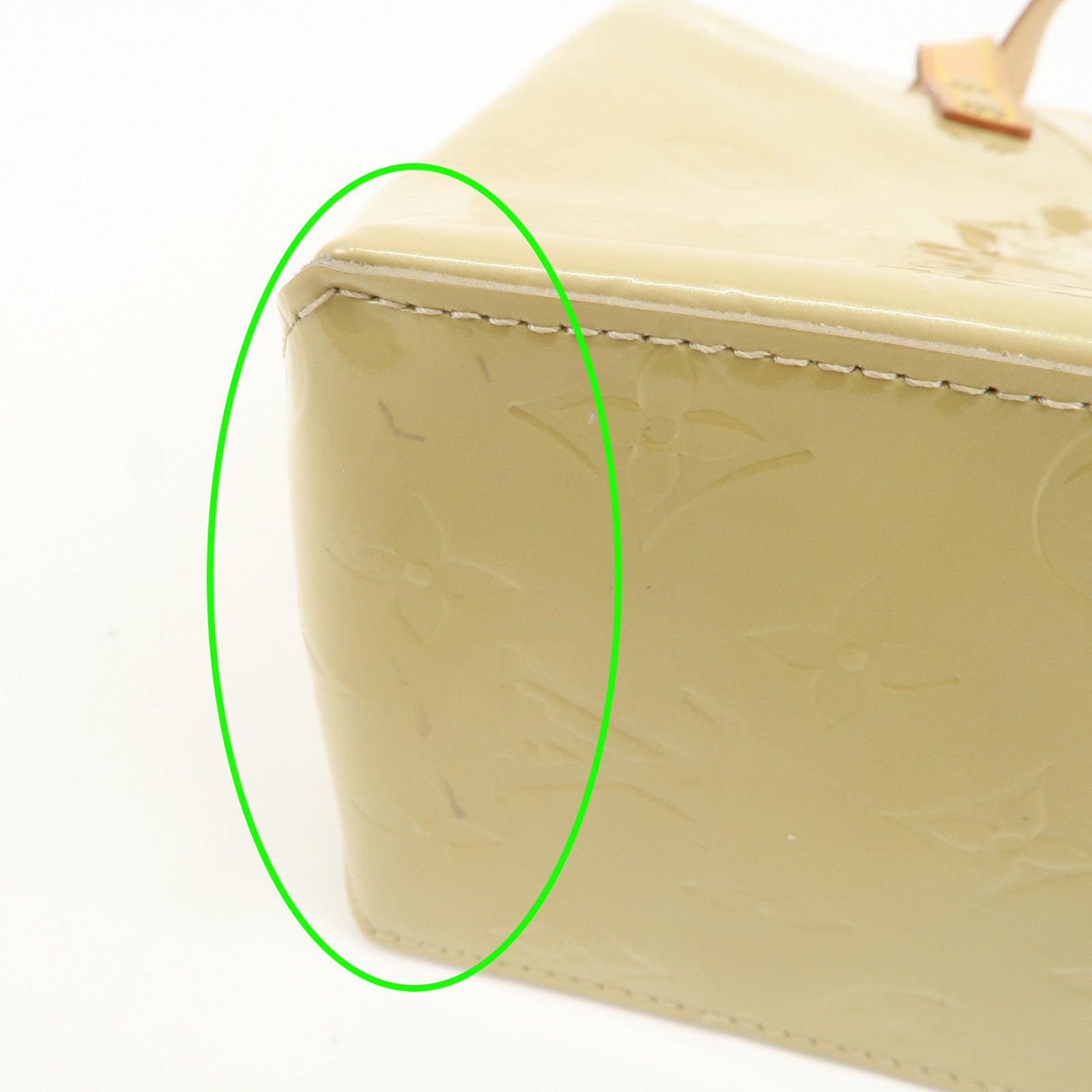 Louis Vuitton Monogram Vernis Lead PM Hand Bag Beige M91144