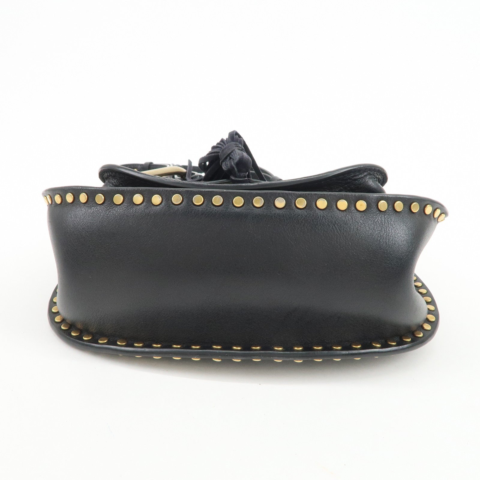Chloe Hudson SAC'S PORTE EPAU Calf Leather Suede Shoulder Bag Black