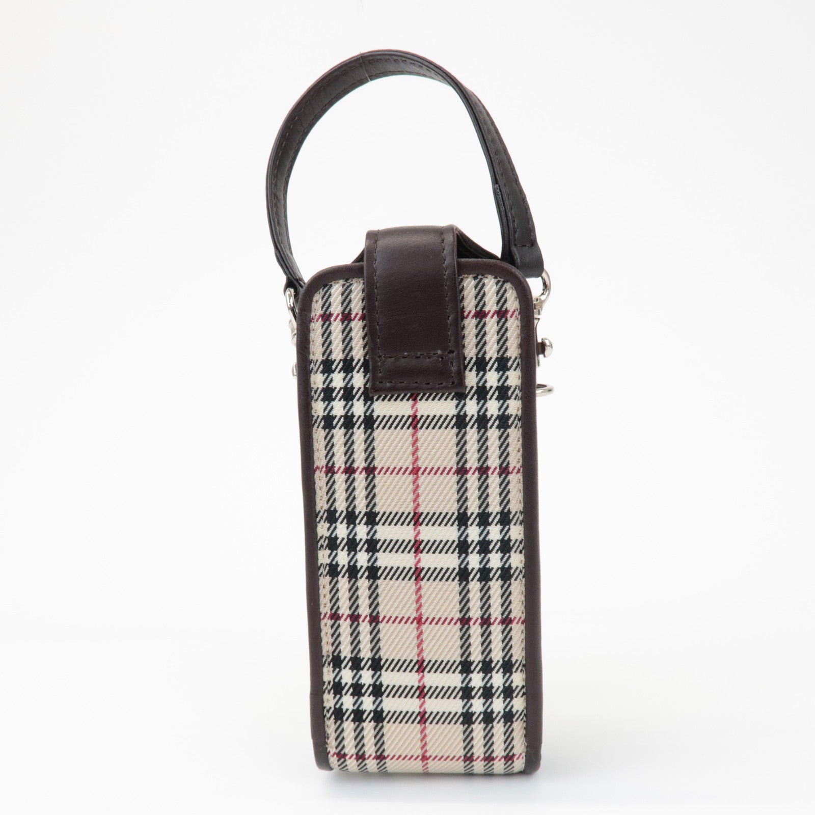 BURBERRY Nova Plaid Mini Pouch Beige Brown