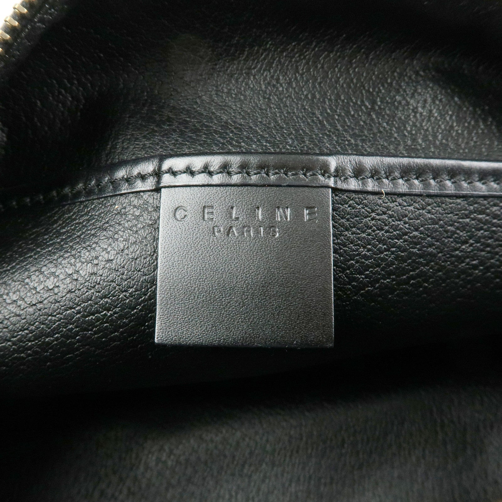 CELINE Macadam PVC Leather Mini Hand Bag Brown Black