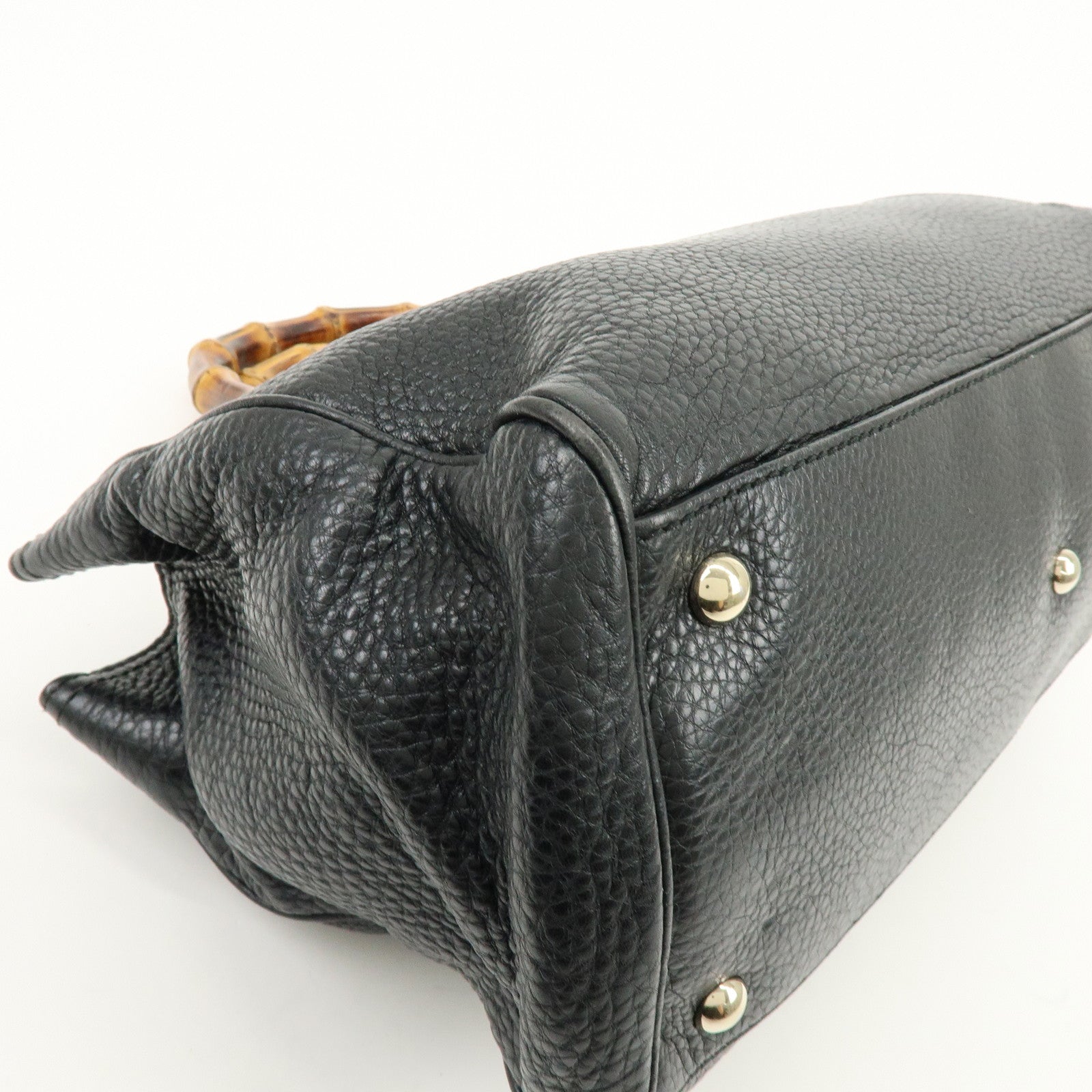 GUCCI Bamboo Leather Shopper Medium 2Way Bag Shoulder Bag 323660