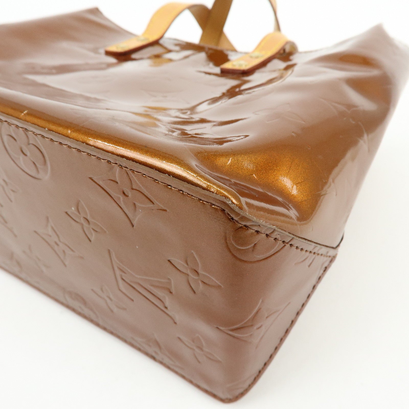 Louis Vuitton Monogram Vernis Reade PM Hand Bag Bronze M91146
