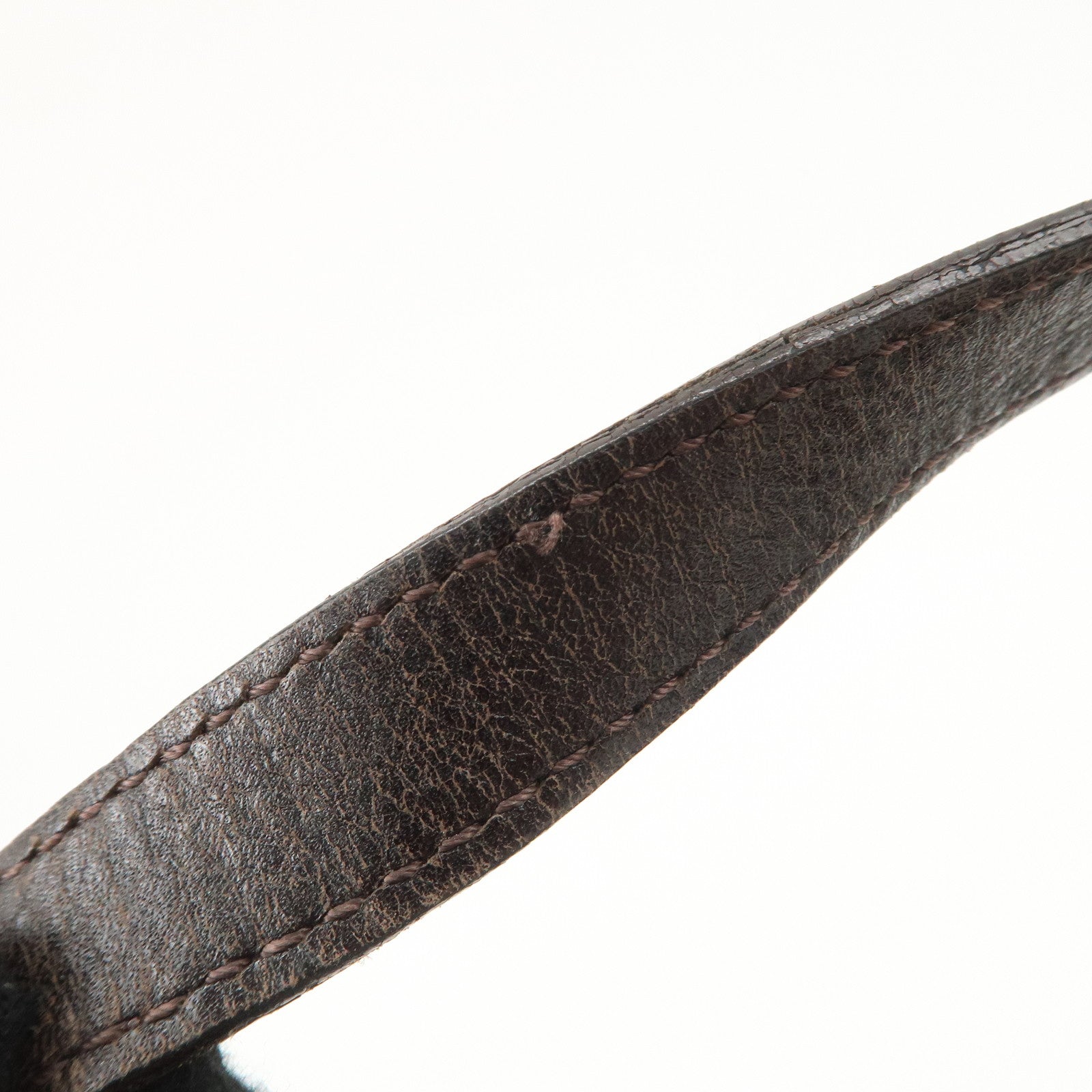 FENDI Mamma Baguette Suede Shoulder Bag Dark Brown 8BR001 Used