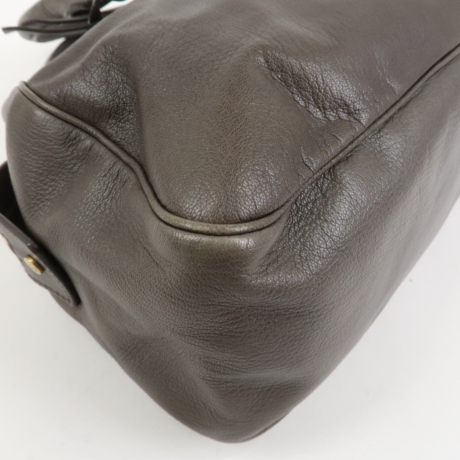 SAINT LAURENT PARIS Muse Leather Shoulder Bag Hand Bag Gray 168269