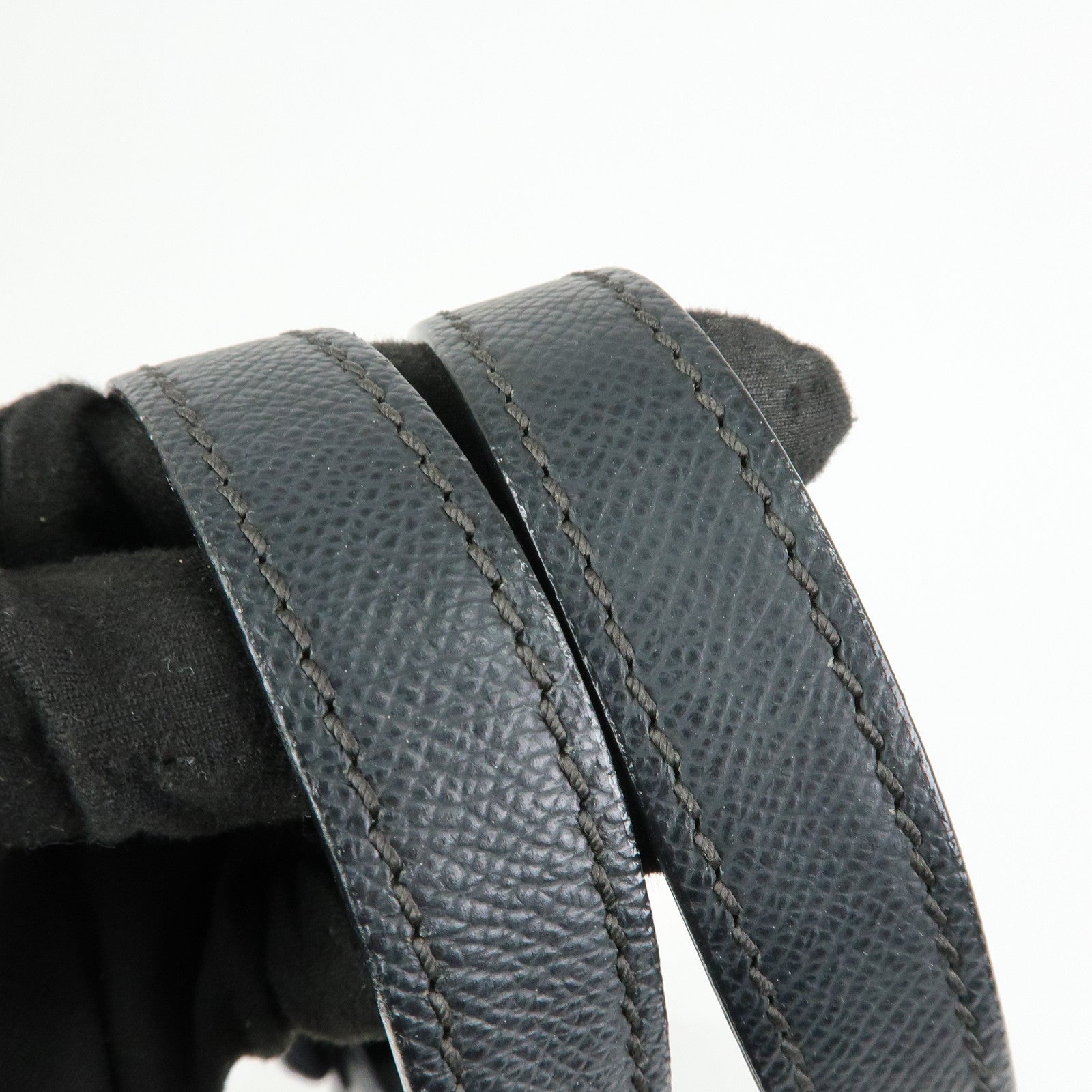 CHANEL Logo Calf Leather Tote Bag Shoulder Bag Hand Bag Black