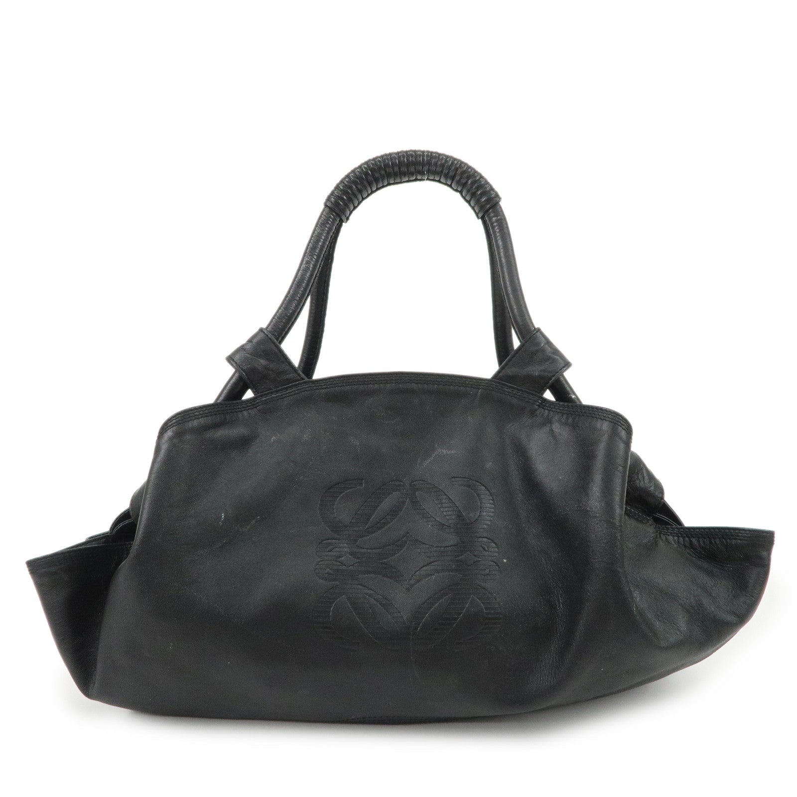 LOEWE Anagram Nappa Aire Leather Hand Bag Shoulder Bag Black