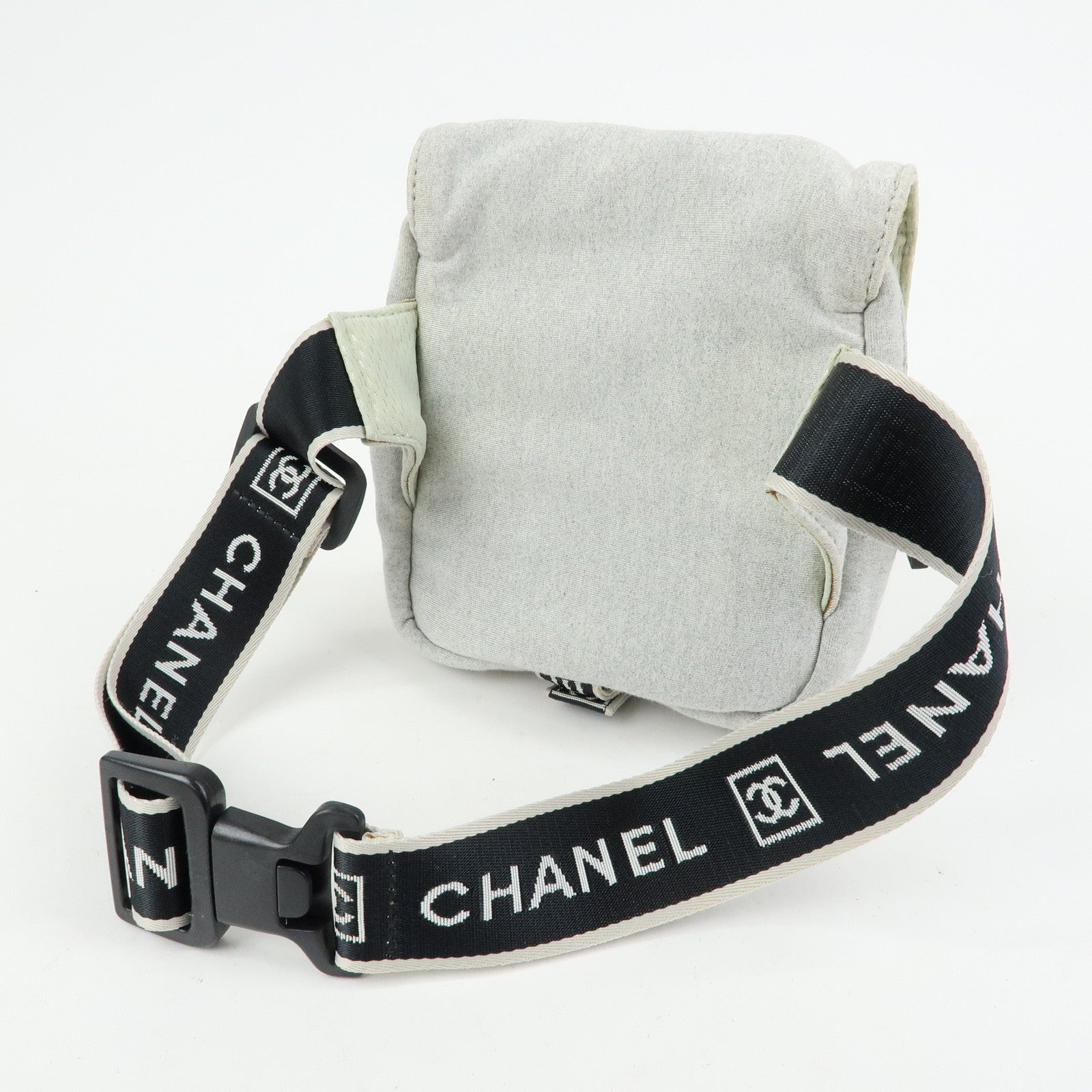 CHANEL CHANEL Sports Cotton Waist Bag Body Bag Gray