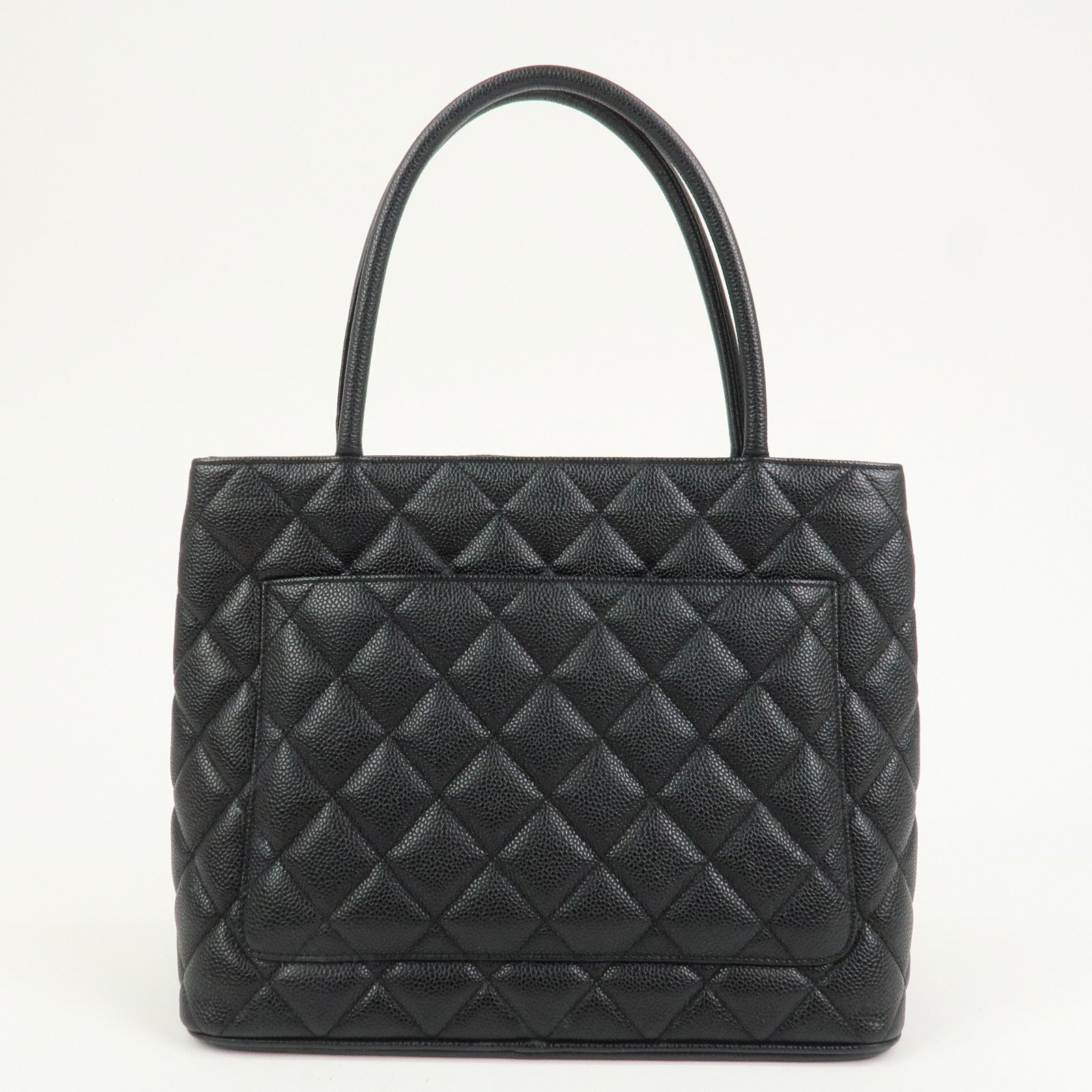 CHANEL Matelasse Caviarskin Medallion Tote Bag Hand Bag A01804