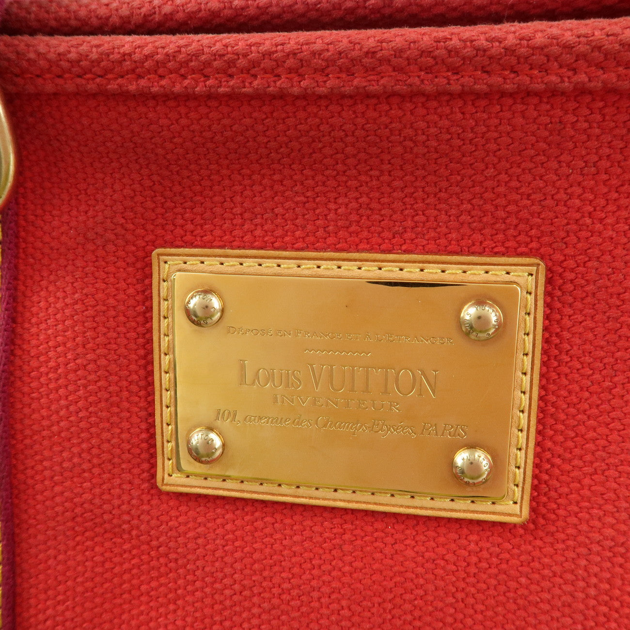 Louis Vuitton Antigua Cabas MM Tote Bag Hand Bag Rouge M40034 Used