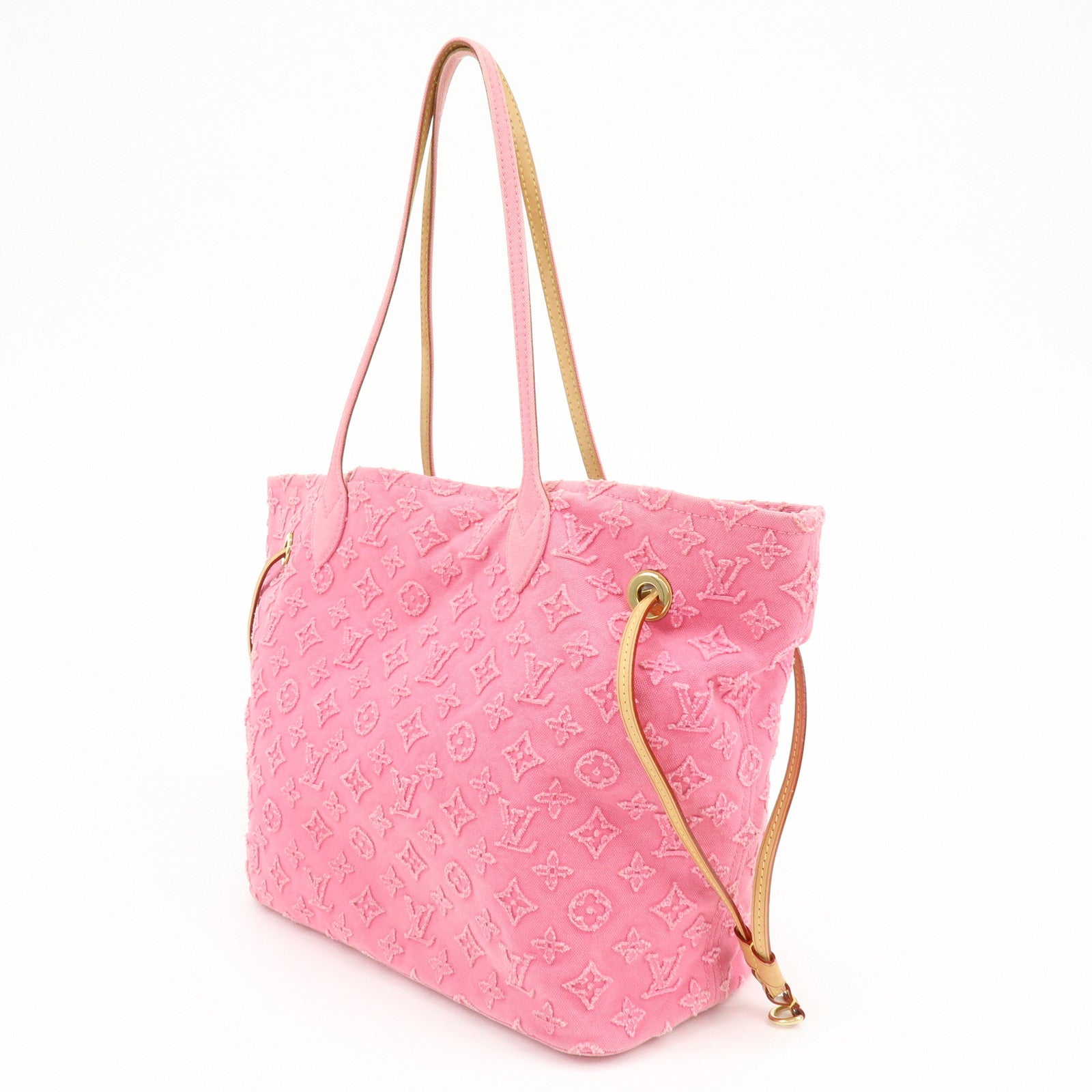 Louis Vuitton Monogram Stone Neverfull MM Tote Bag Rose M40834