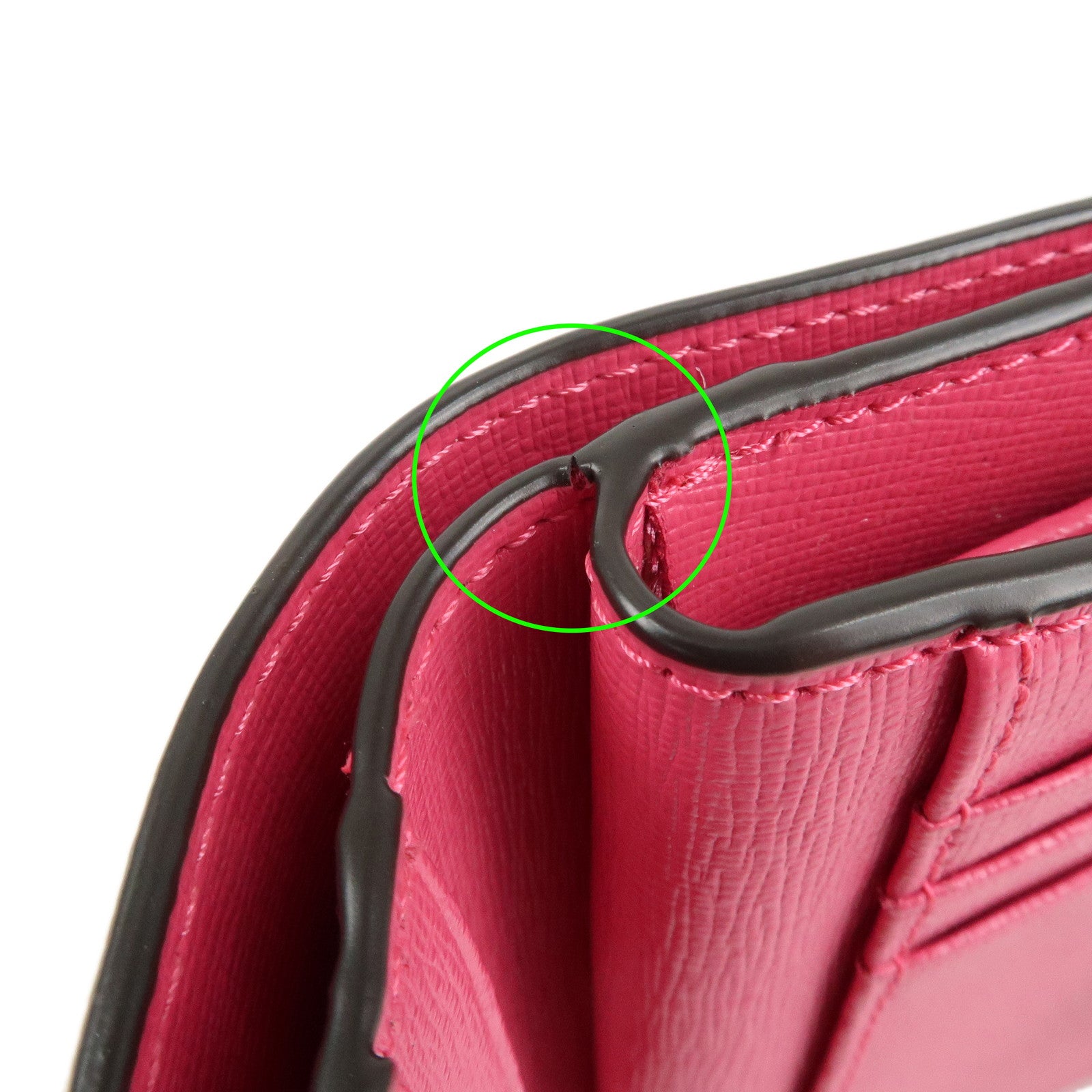 Furla Babilon Logo Leather Bi-fold Wallet Compact Wallet Pink Used