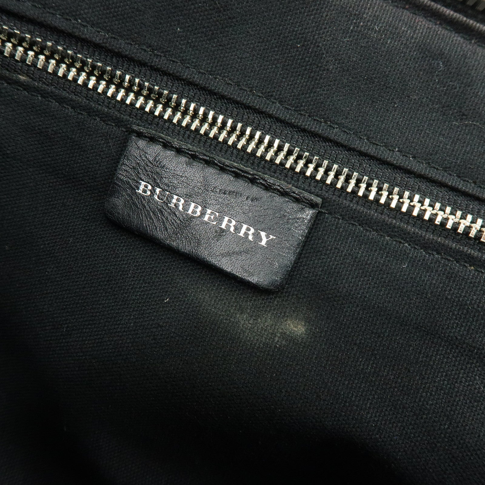 BURBERRY Plaid Canvas Leather Shoulder Bag Hand Bag Black Brown