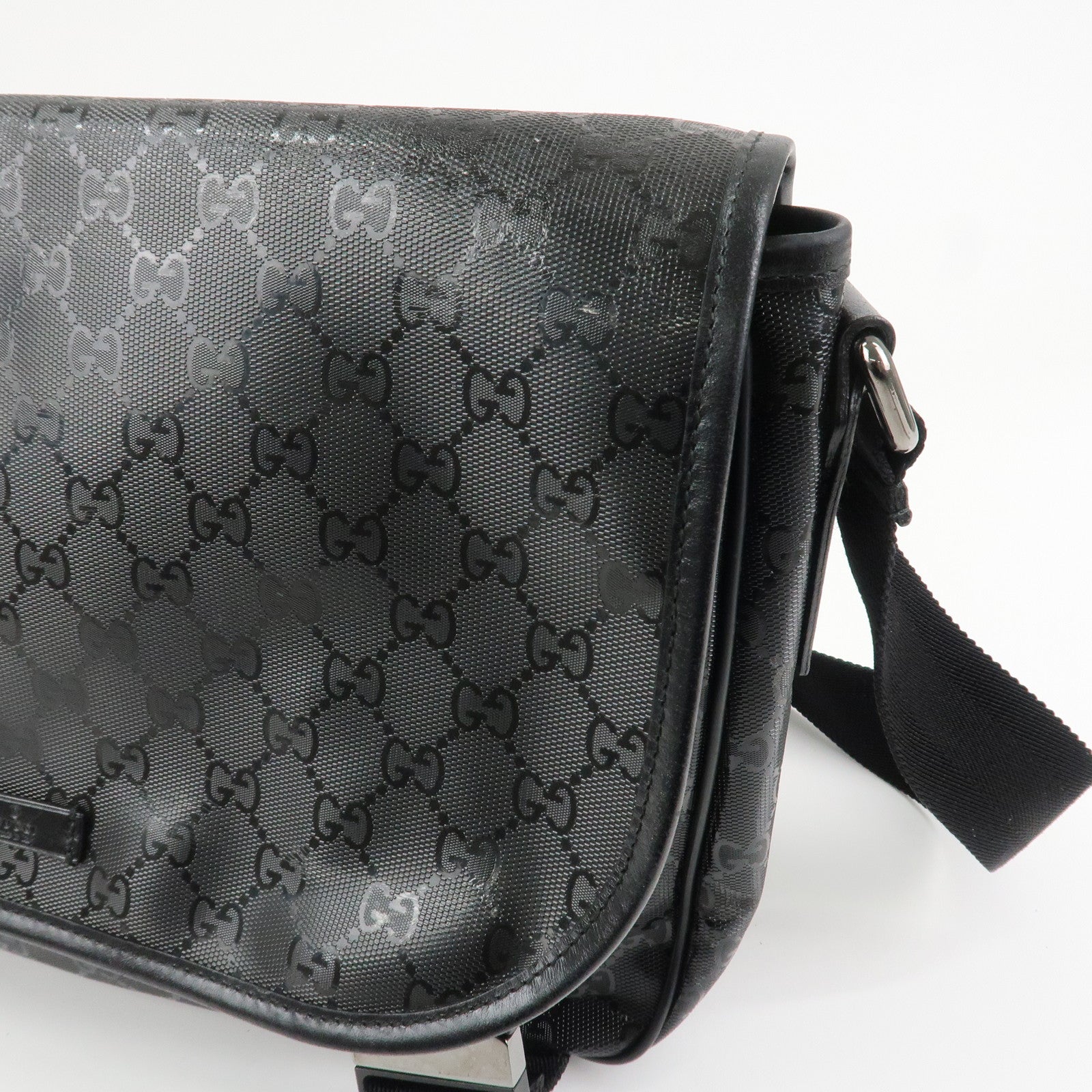 GUCCI GG Implement Canvas Shoulder Bag Crossbody Bag Black 201732