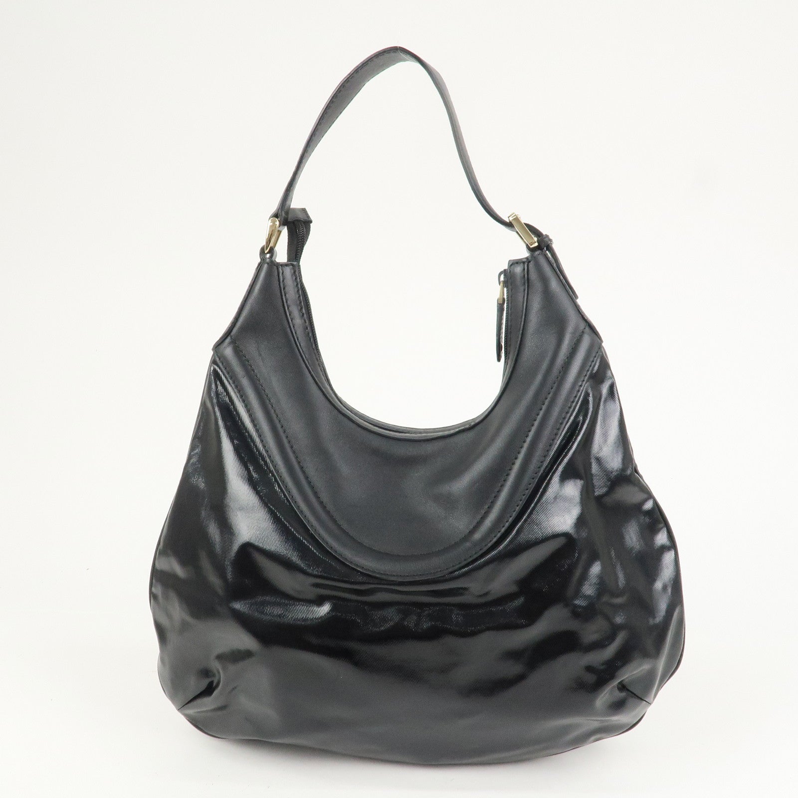 GUCCI Hysteria PVC Canvas Leather Shoulder Bag Black 262903