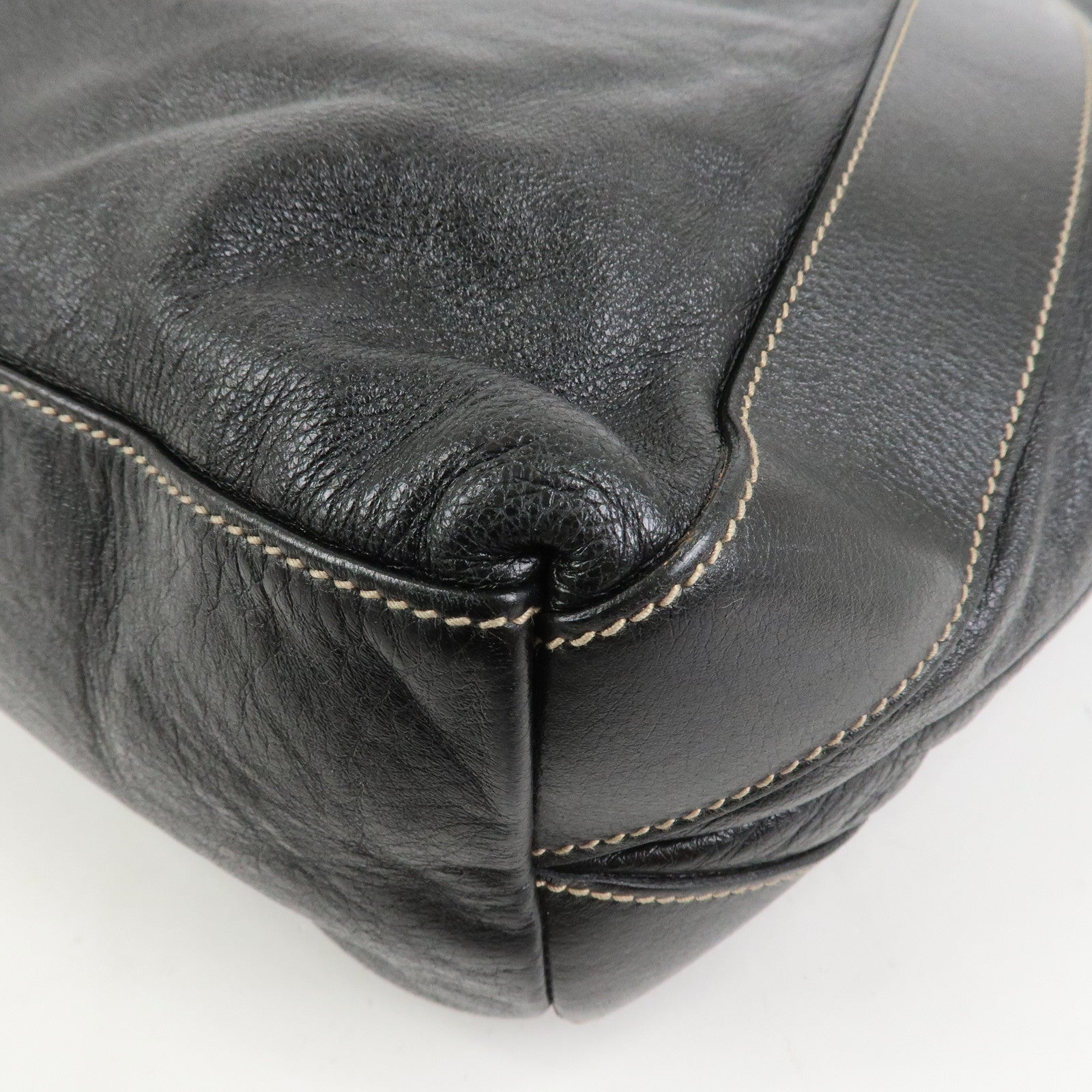 GUCCI Hysteria Leather Tote Bag Hand Bag Black 211126