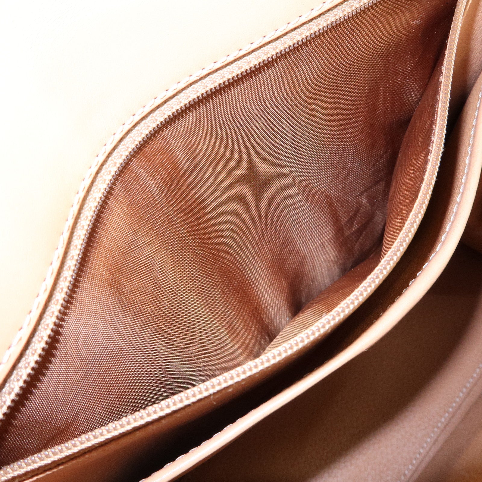 CELINE Macadam PVC Leather Hand Bag Top Handle Flap Bag Brown