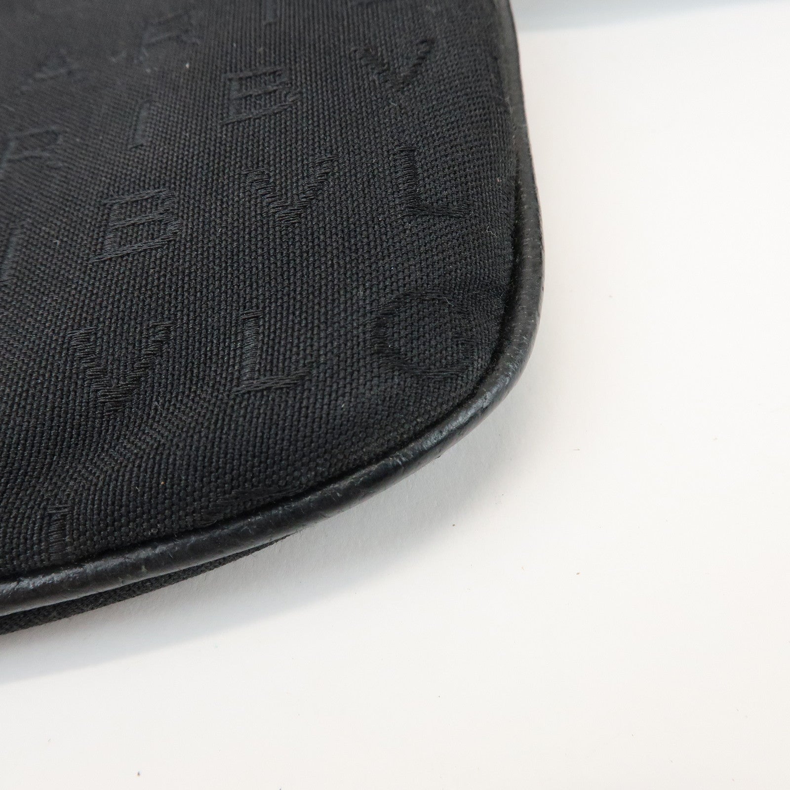 BVLGARI Logo Mania Canvas Leather Body Bag Waist Bag Black