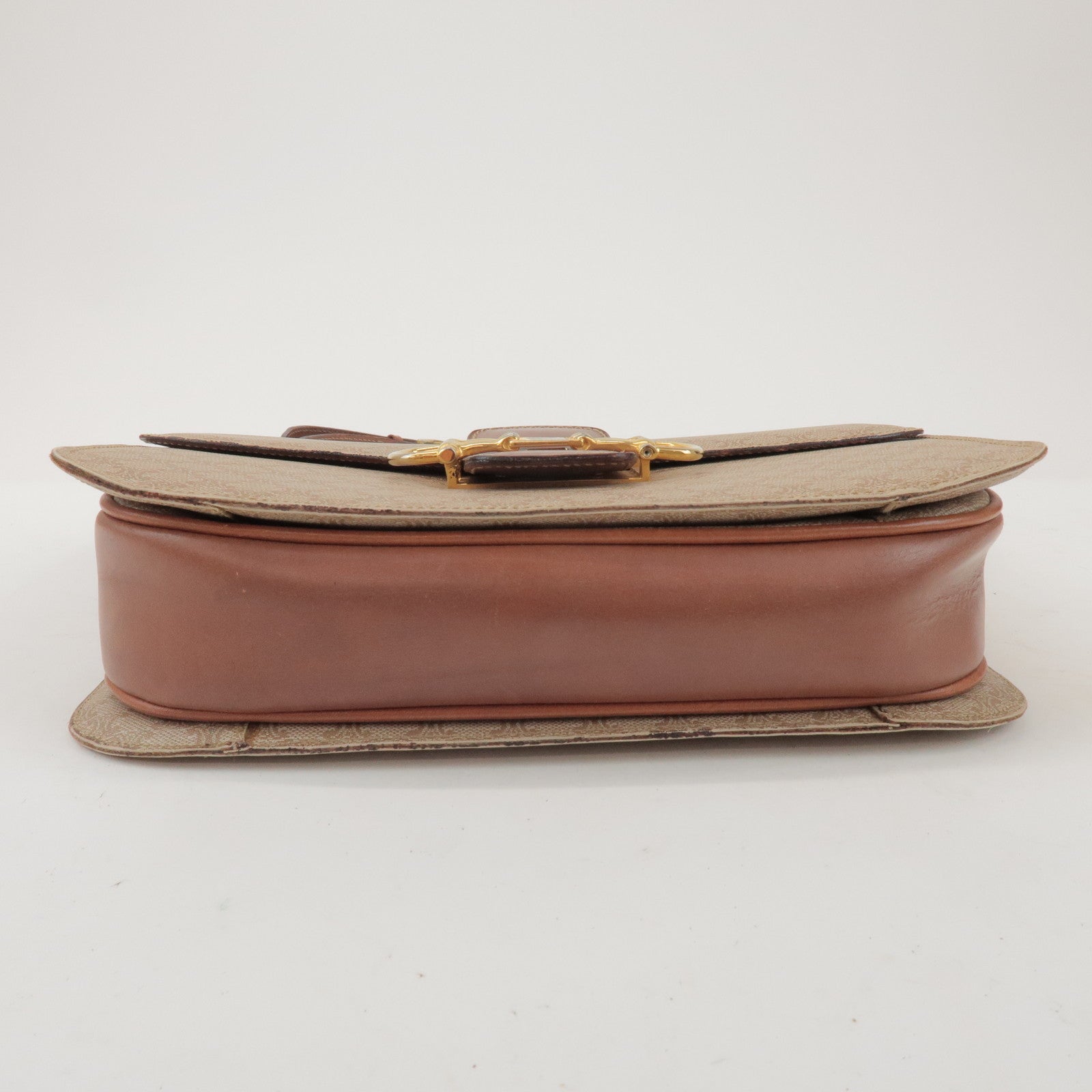 CELINE Macadam PVC Leather Shoulder Bag Beige Brown