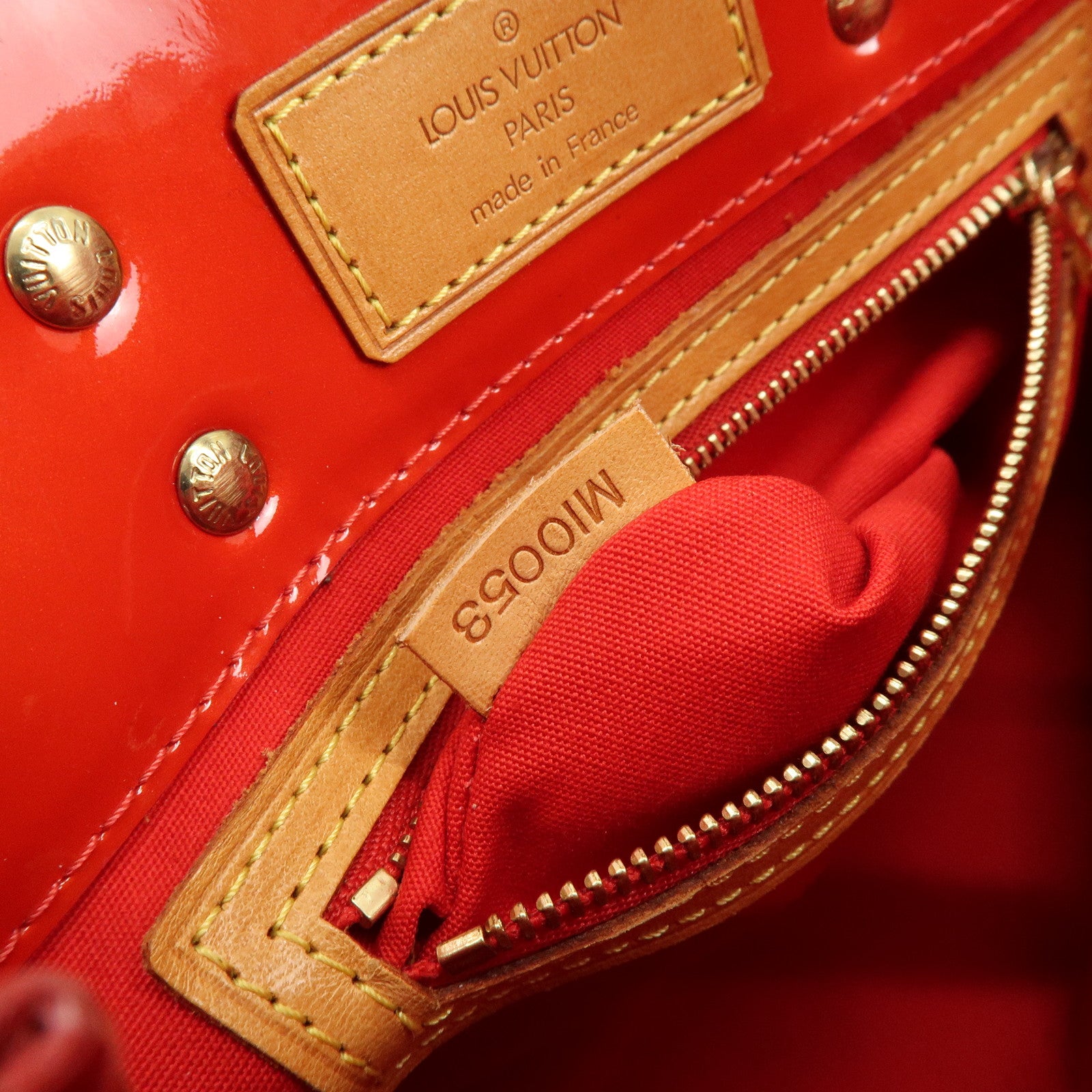 Louis Vuitton Monogram Vernis Lead PM Hand Bag Pomme d'Amour M91990