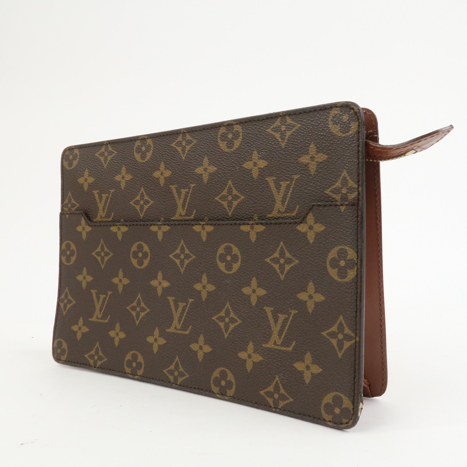 Louis Vuitton Monogram Pochette Homme Clutch Bag Brown M51795