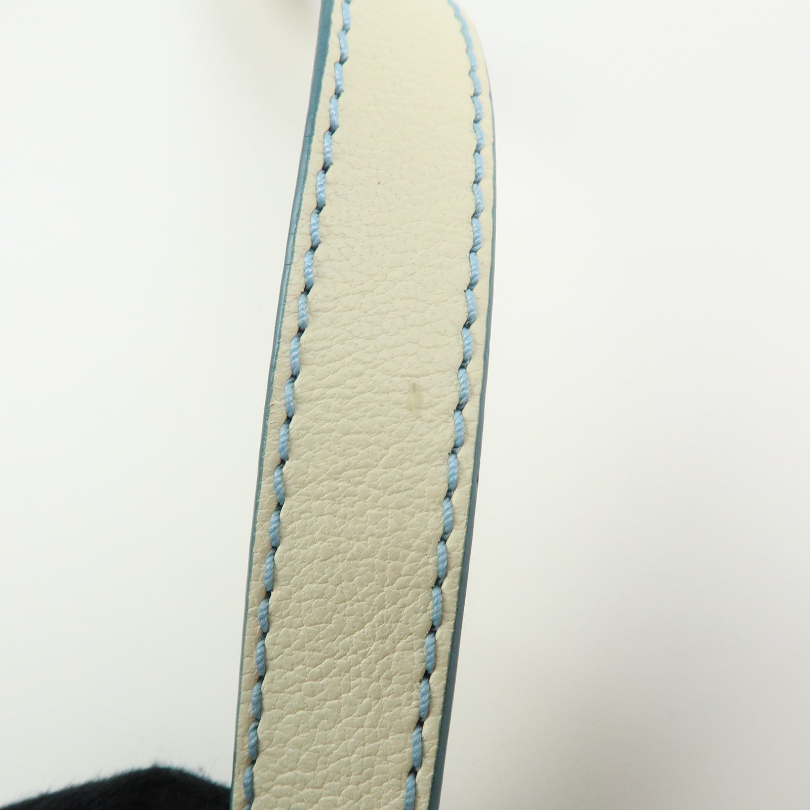 CELINE Macadam Canvas Leather Shoulder Bag Crossbody Bag Light Blue