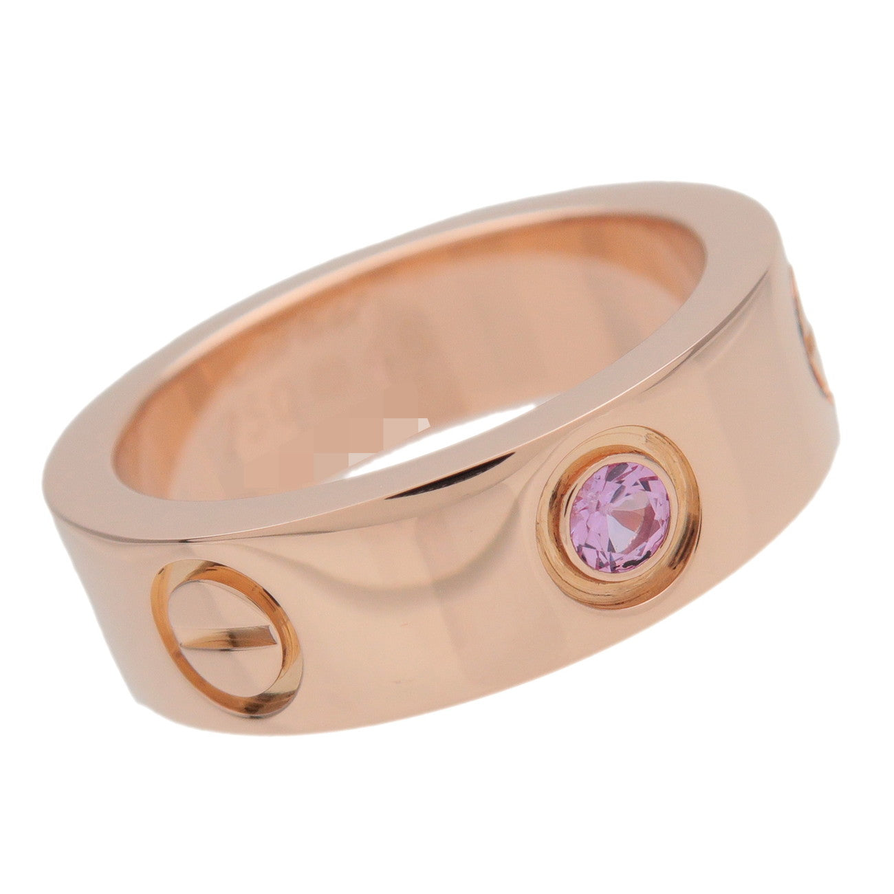 Cartier Love Ring 1P Pink Sapphire K18 750PG #48 US4.5 Rose Gold