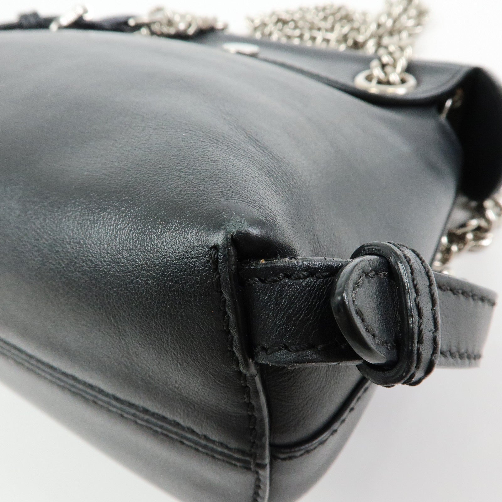 FENDI Bag to School Leather 2Way Bag Hand Bag Shoulder Bag Black