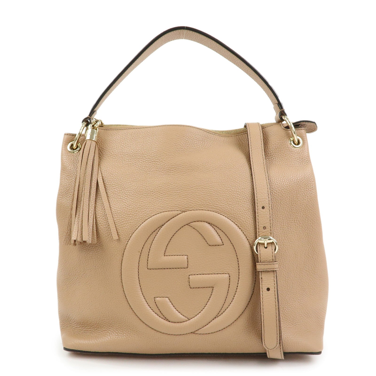 GUCCI SOHO 2Way Bag Hand Bag Shoulder Bag Beige 536194