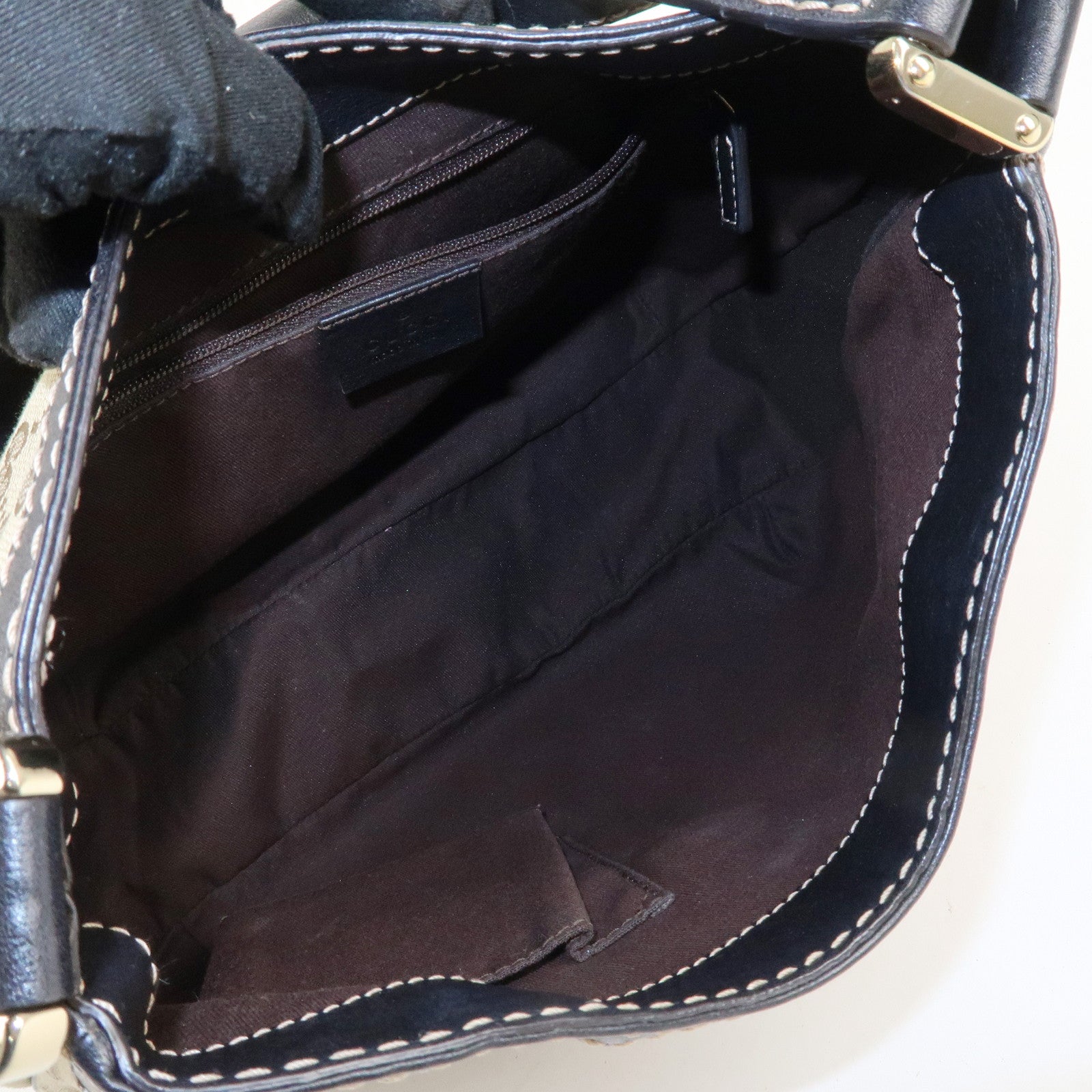 GUCCI Sherry Line GG Canvas Leather Shoulder Bag Beige 233608 Used