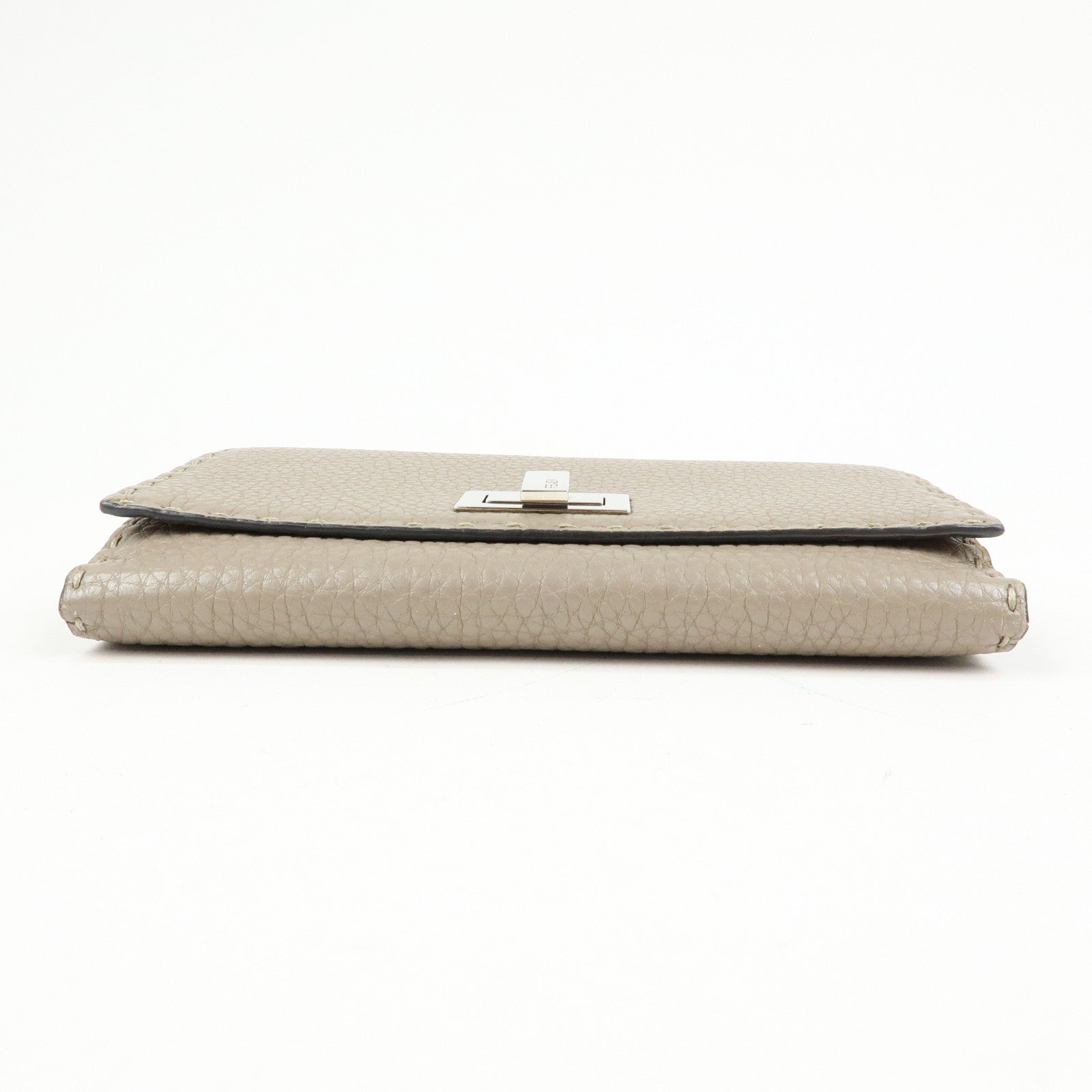 FENDI Seleria Peekaboo Leather Continental Wallet Grey 8M0308