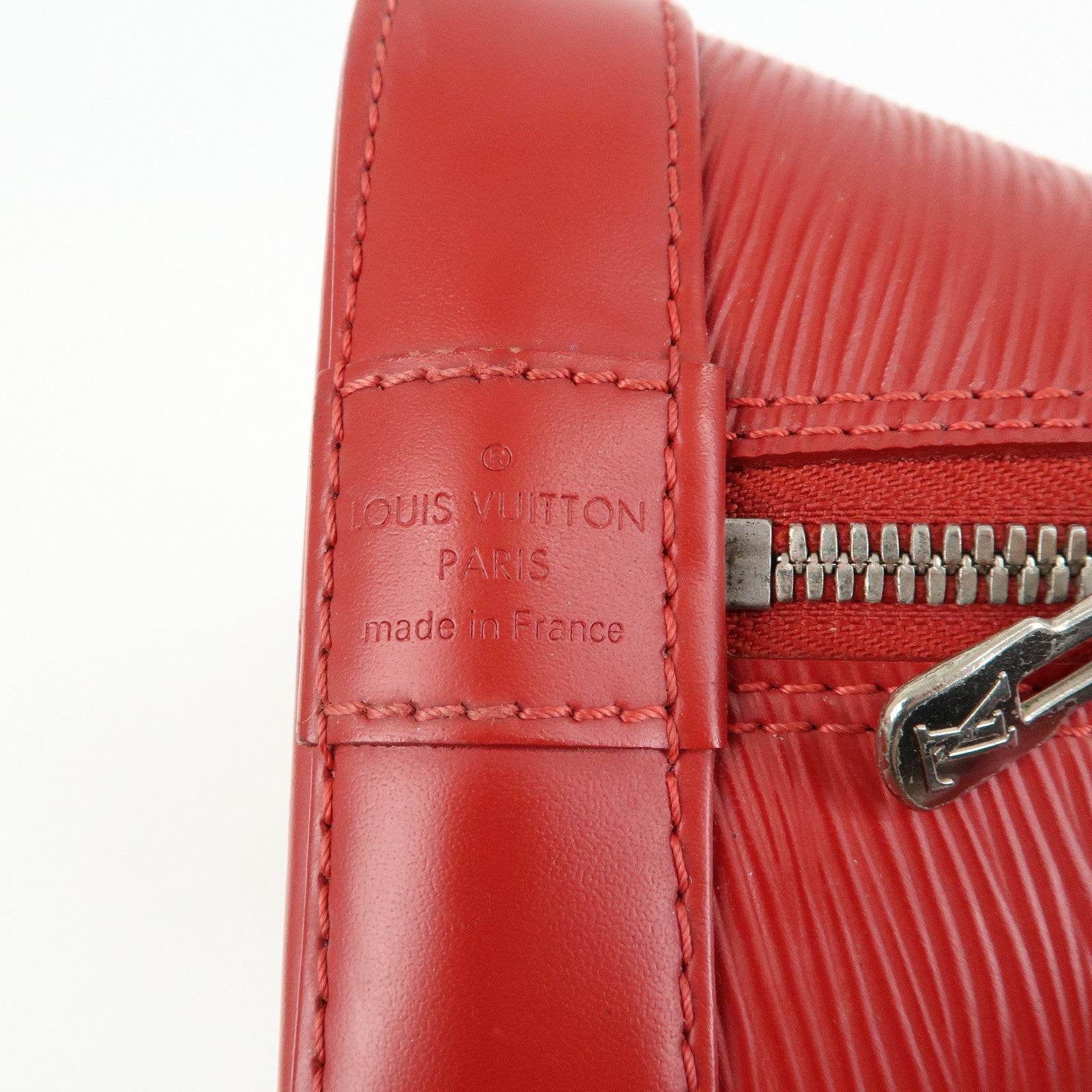 Louis Vuitton Epi Alma PM Leather Hand Bag Carmine Red M4058E