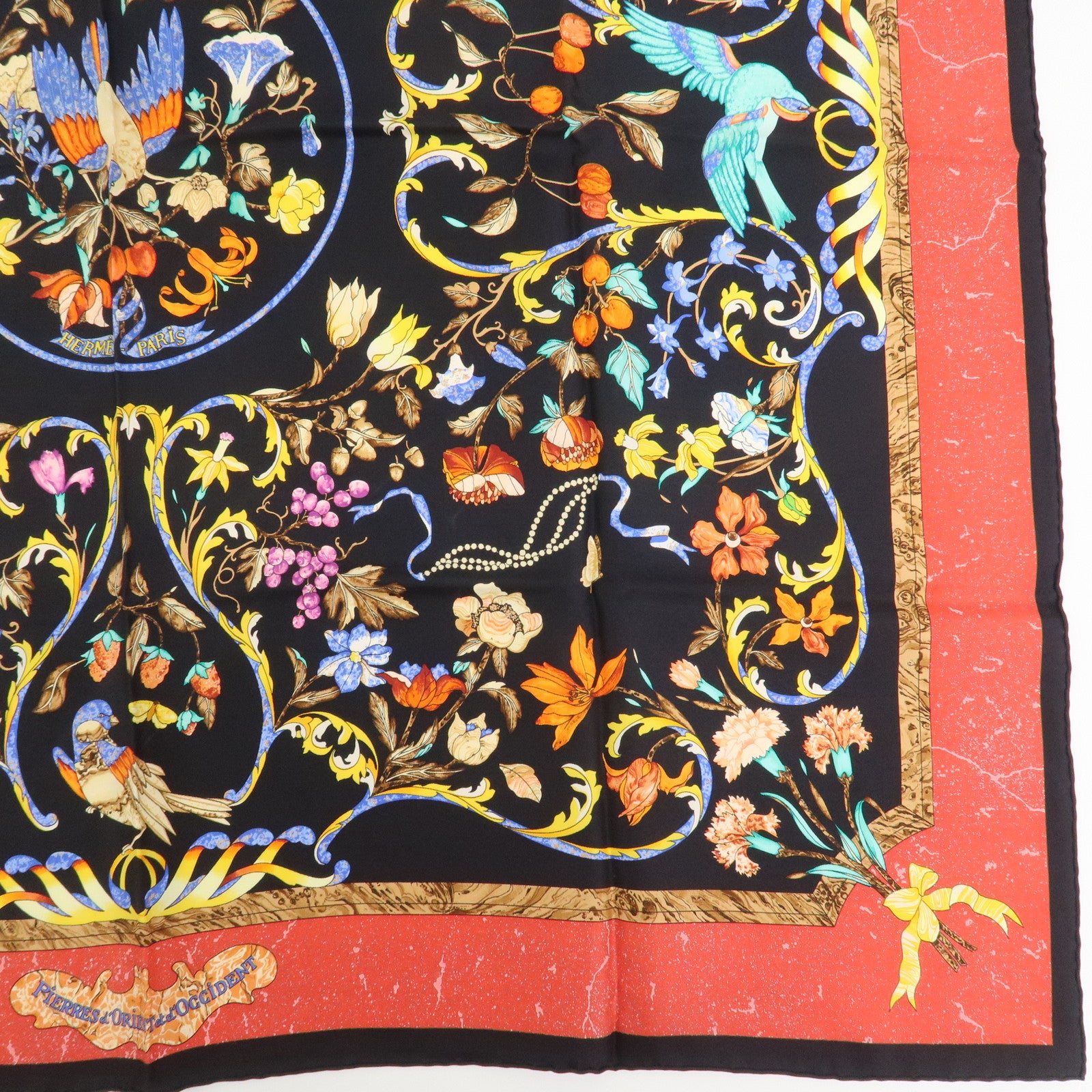 HERMES Carre 90 Silk 100% Scarf PIERRES D' ORIENT ET D' OCCIDENT
