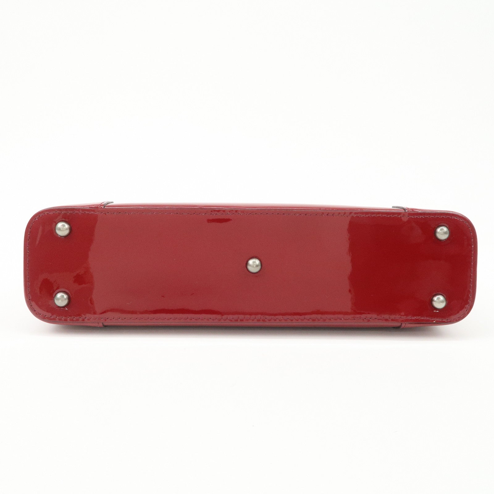 BURBERRY Patent Leather Shoulder Bag Hand Bag Red