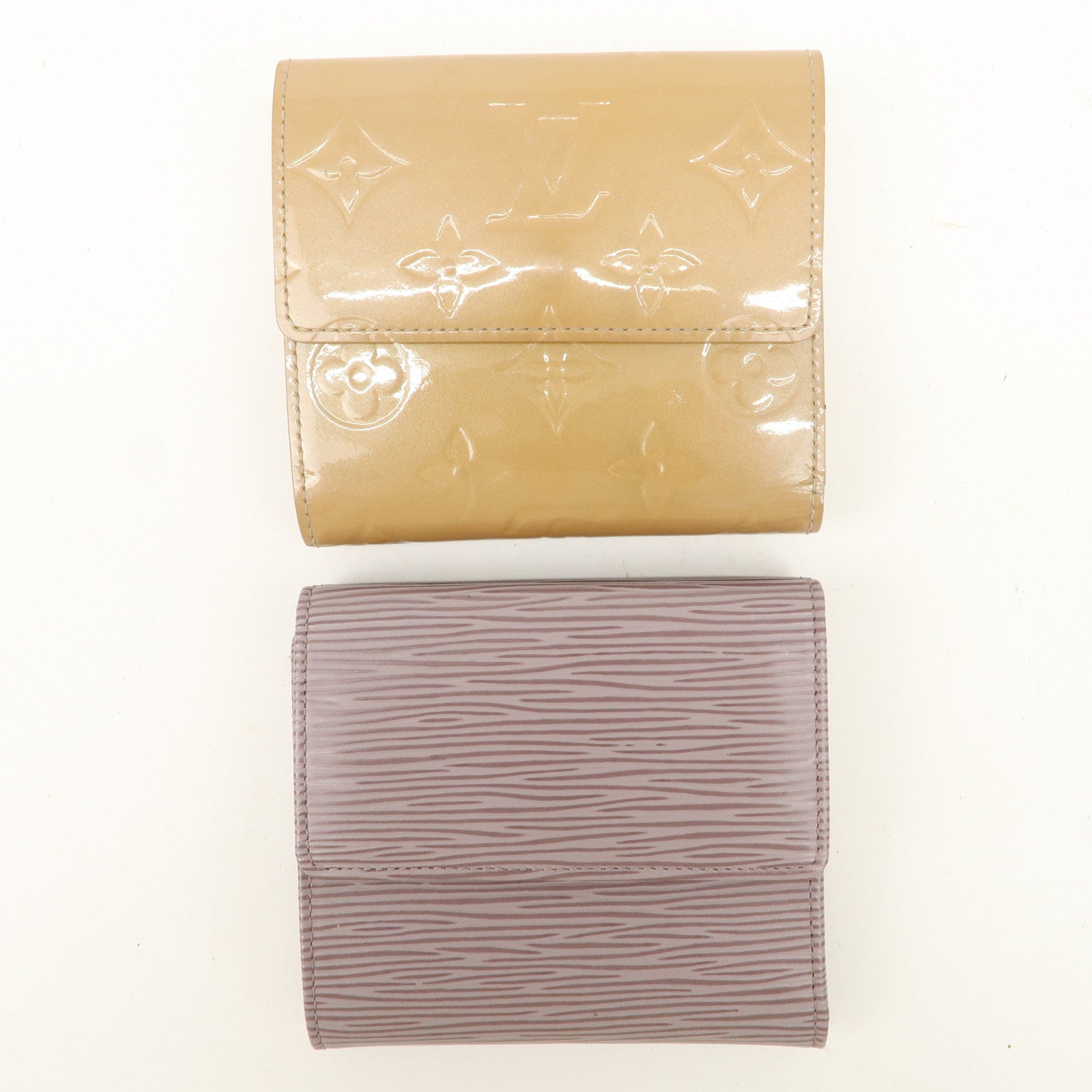 Louis Vuitton Epi Vernis Set Of 2 Leather Bi-fold Wallet Beige Lila Used