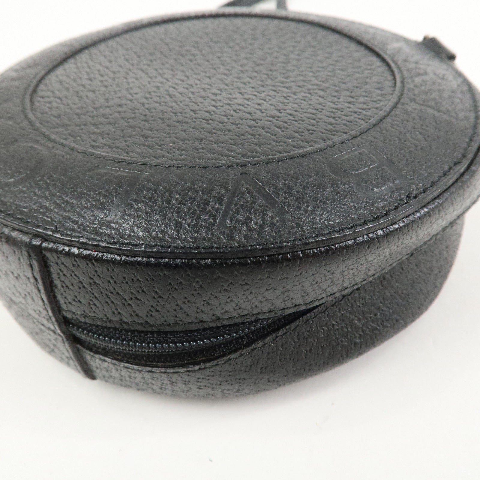 BVLGARI Logo B-Zero 1 Drum Leather Shoulder Bag Black