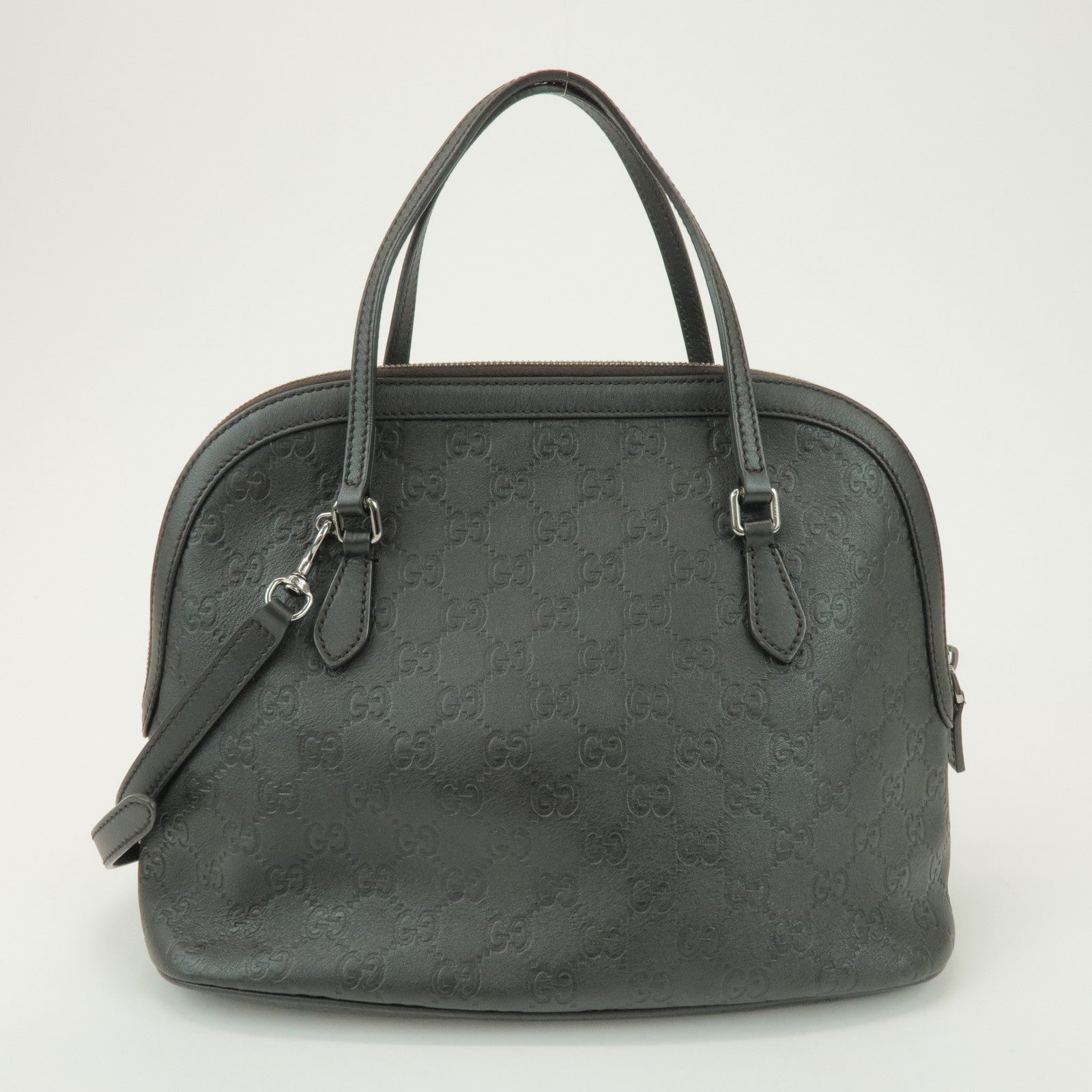 GUCCI Guccissima Leather 2Way Bag Hand Shoulder Bag Black 420023
