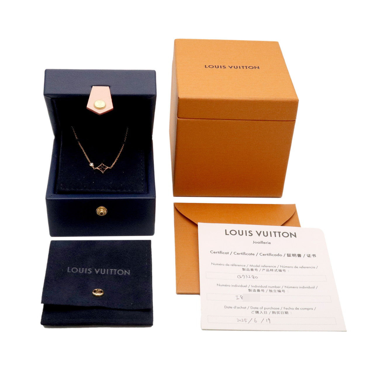 Louis Vuitton Pandantiff Idylle 1P Diamond Necklace K18YG Q93280