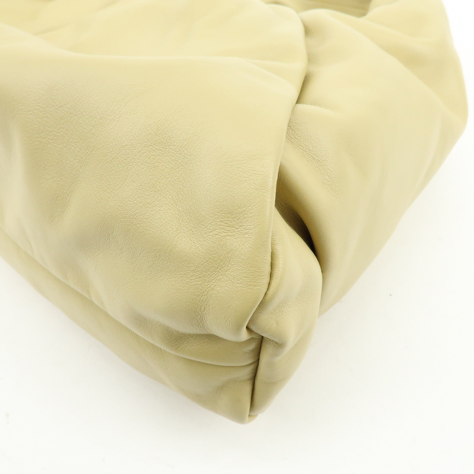 BOTTEGA VENETA The Shoulder Pouch Leather Shoulder Bag Yellow Beige