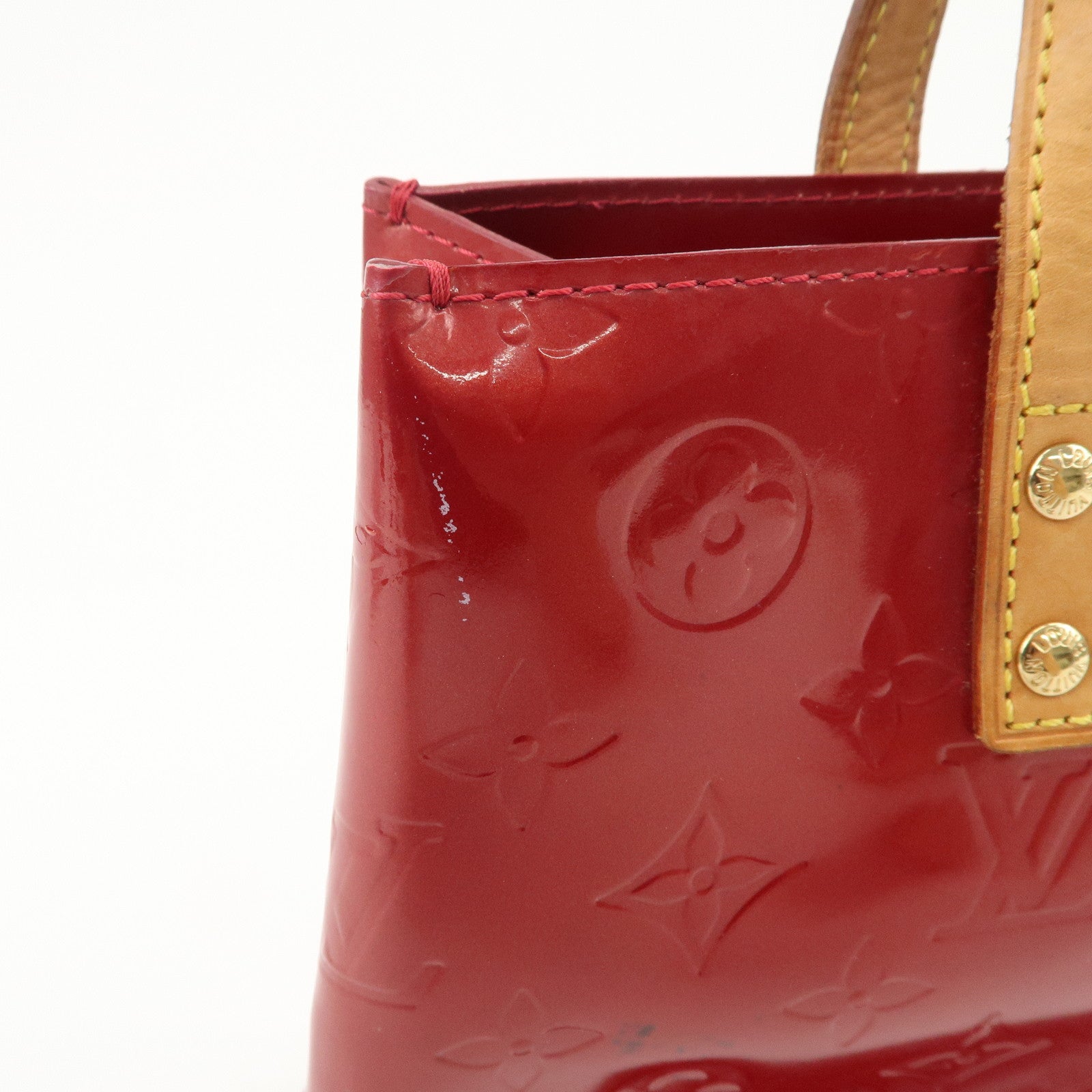 Louis Vuitton Monogram Vernis Lead PM Hand Bag Red M91990