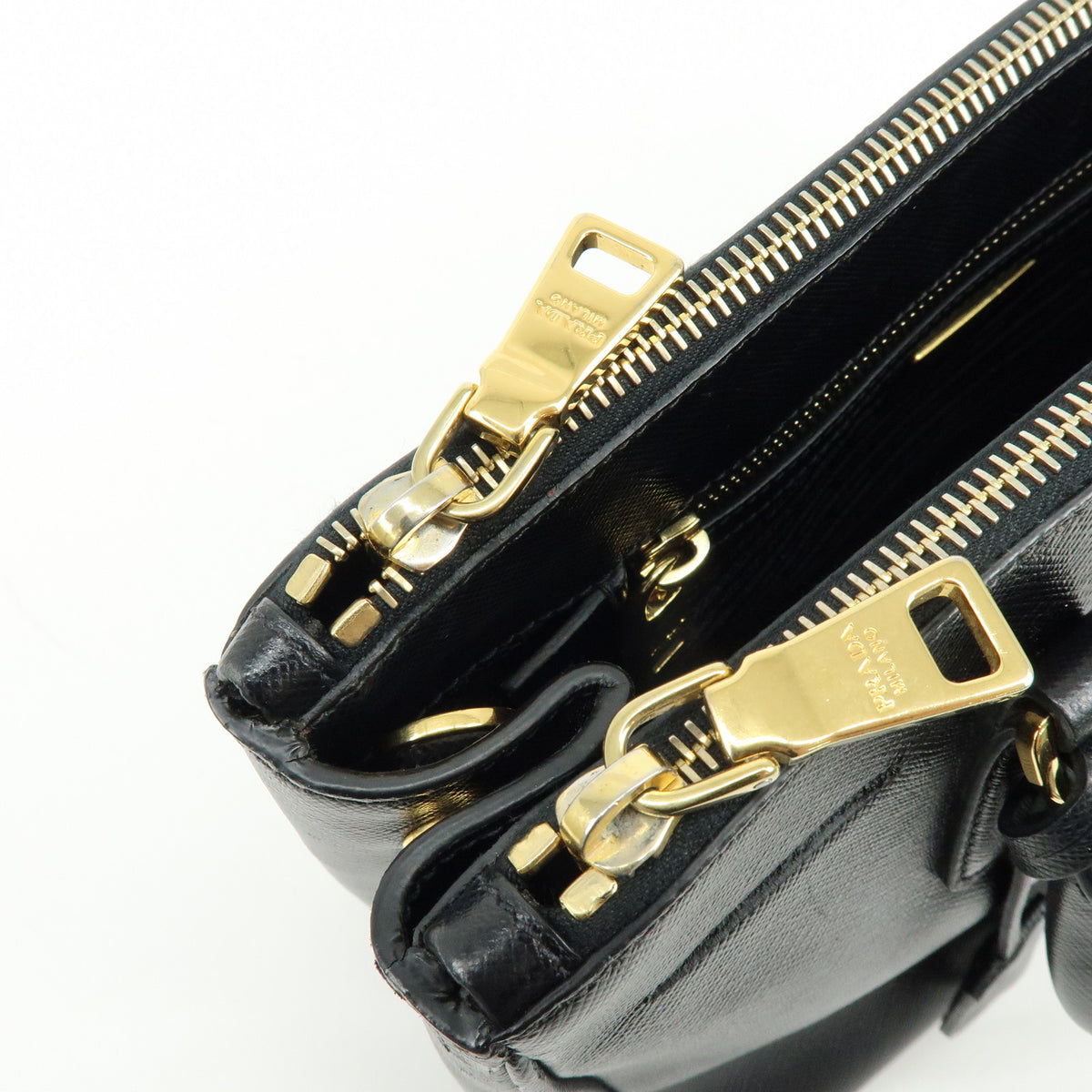PRADA Traingle Logo Galleria Saffiano Leather 2Way Hand Bag 1BA863