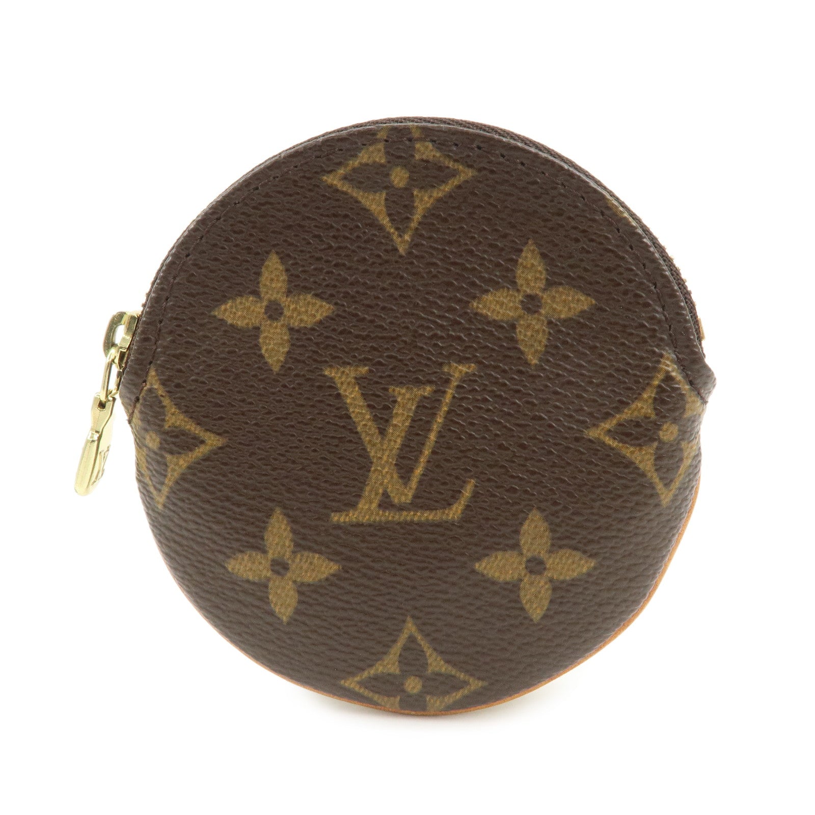 Louis Vuitton Monogram Porte Monnaie Rond Coin Case Brown M61926 Used